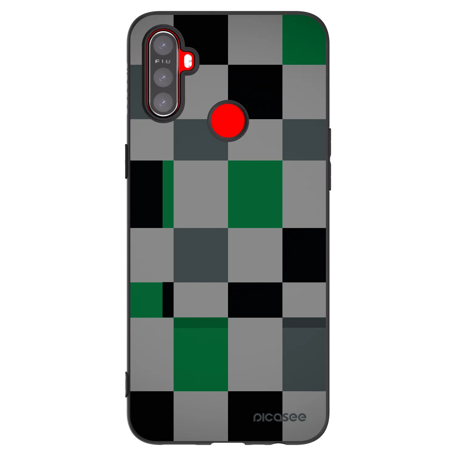 Picasee crna silikonska maskica za Realme C3 - Block Grid