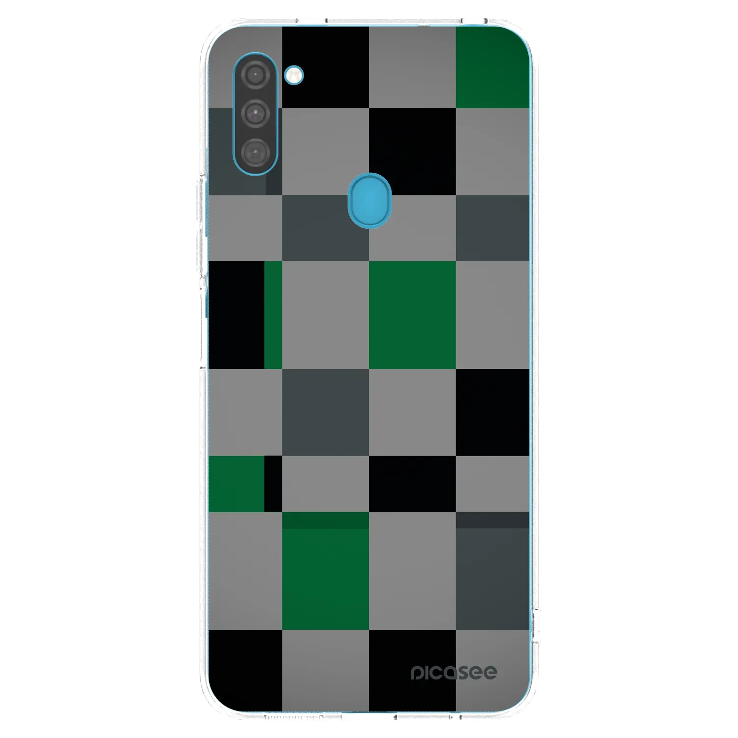 Picasee silikonska prozirna maskica za Samsung Galaxy M11 - Block Grid