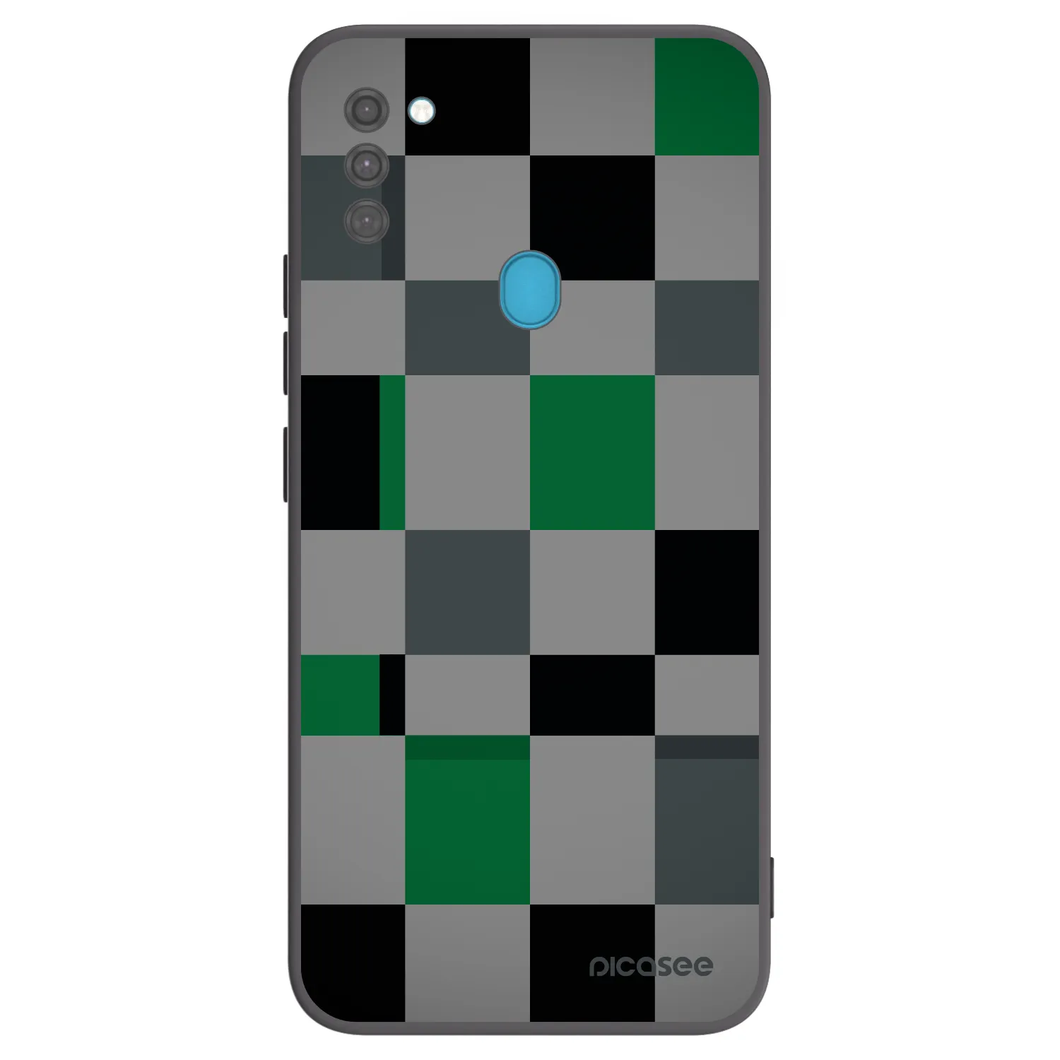 Picasee crna silikonska maskica za Samsung Galaxy M11 - Block Grid