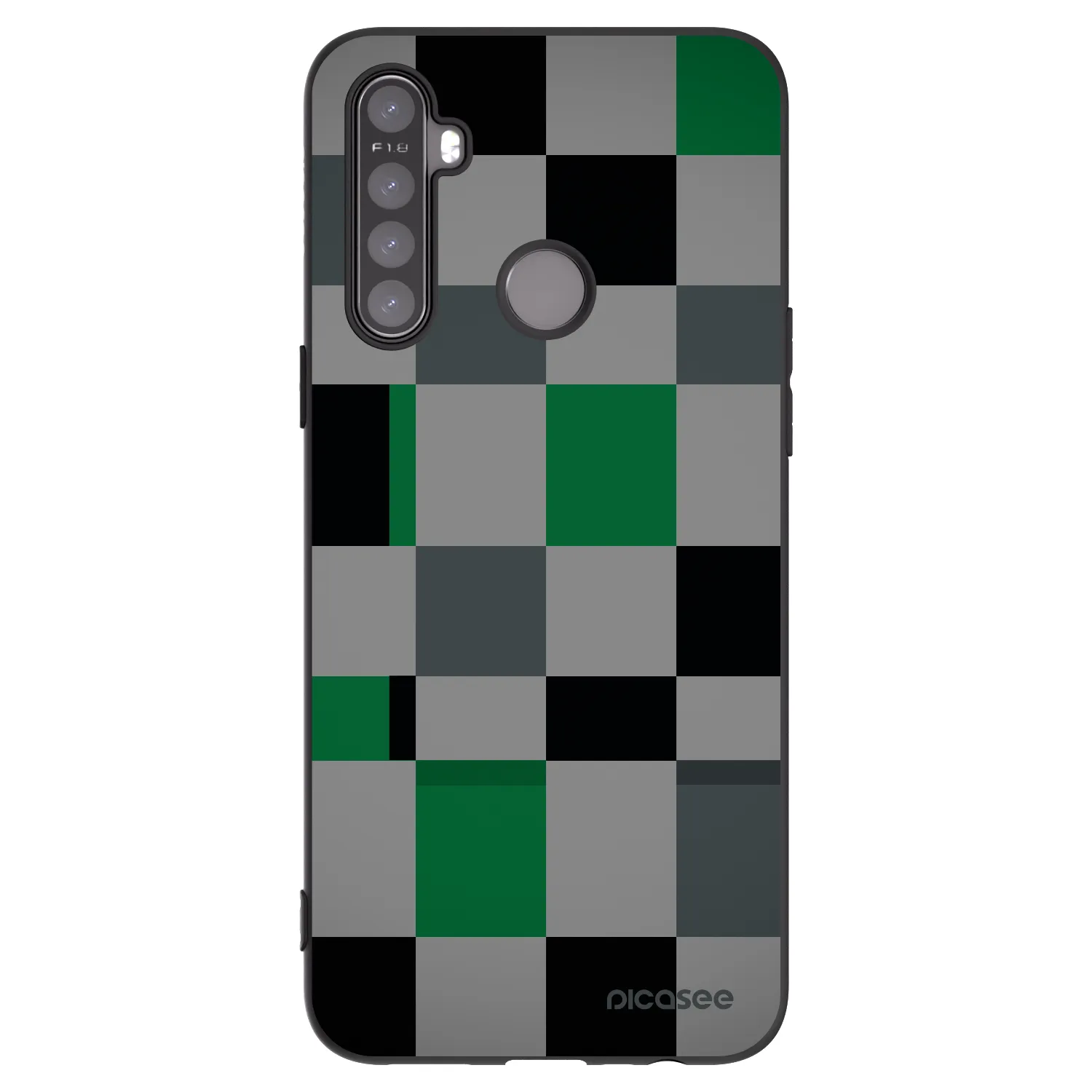 Picasee crna silikonska maskica za Realme 6i - Block Grid