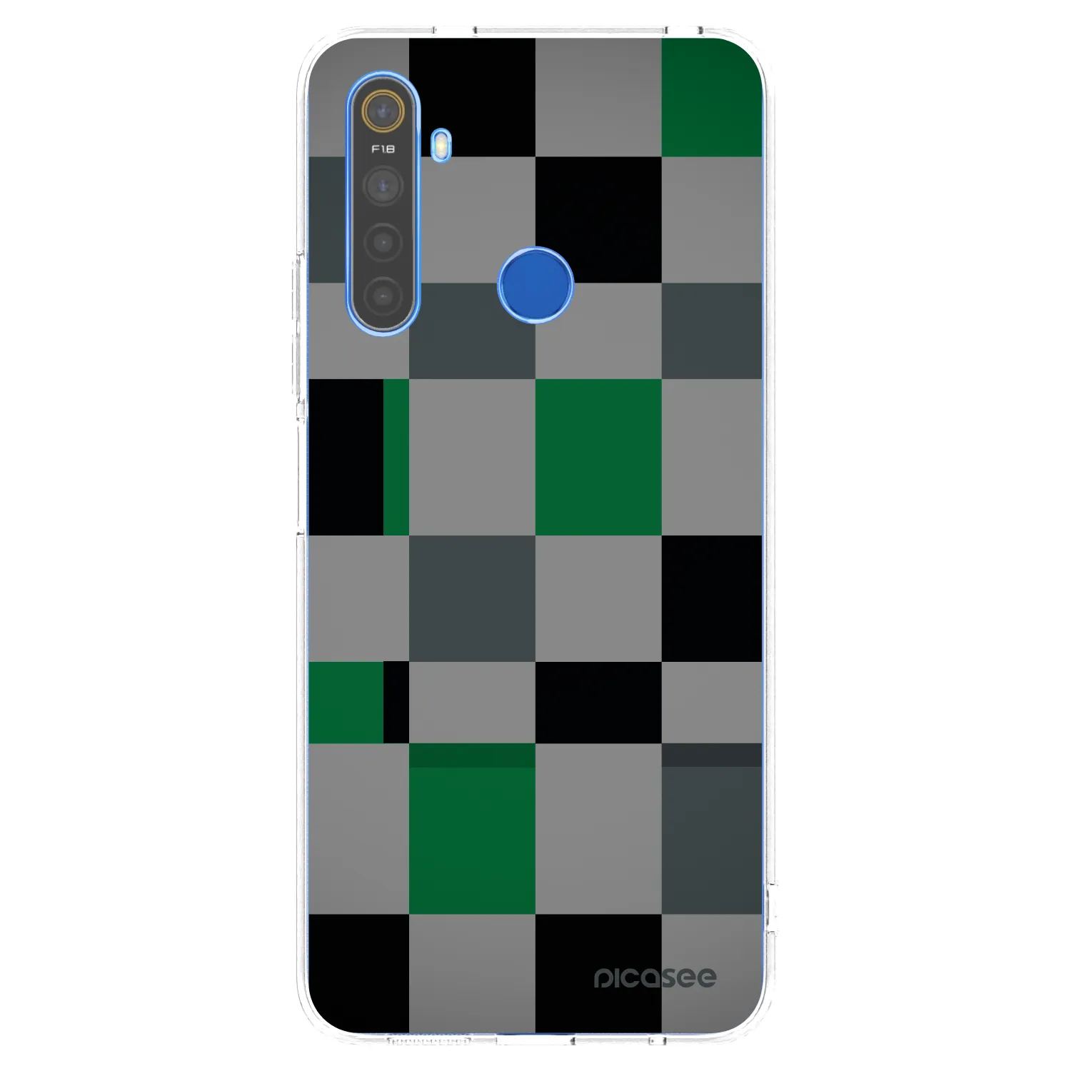 Picasee silikonska prozirna maskica za Realme 5 - Block Grid