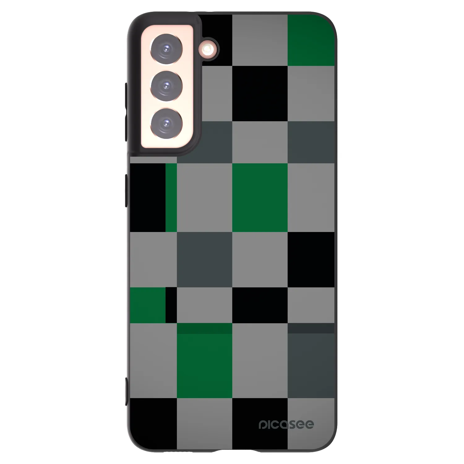 Picasee crna silikonska maskica za Samsung Galaxy S21 5G G991B - Block Grid