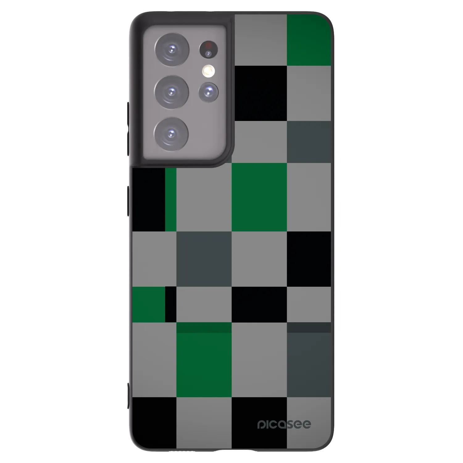 Picasee crna silikonska maskica za Samsung Galaxy S21 Ultra 5G G998B - Block Grid