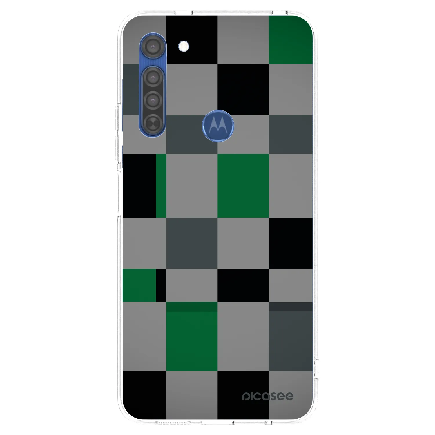 Picasee silikonska prozirna maskica za Motorola Moto G8 - Block Grid