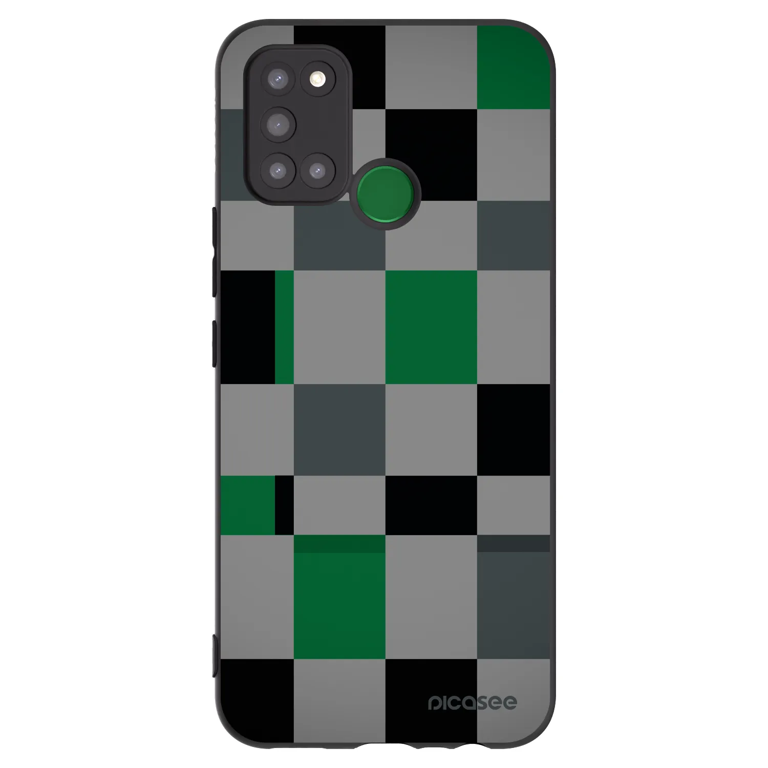 Picasee crna silikonska maskica za Realme 7i - Block Grid