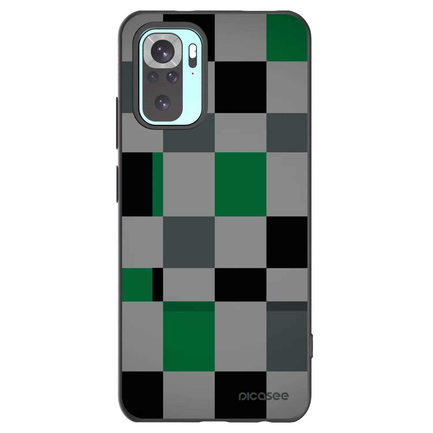 Picasee crna silikonska maskica za Xiaomi Redmi Note 10 Pro - Block Grid