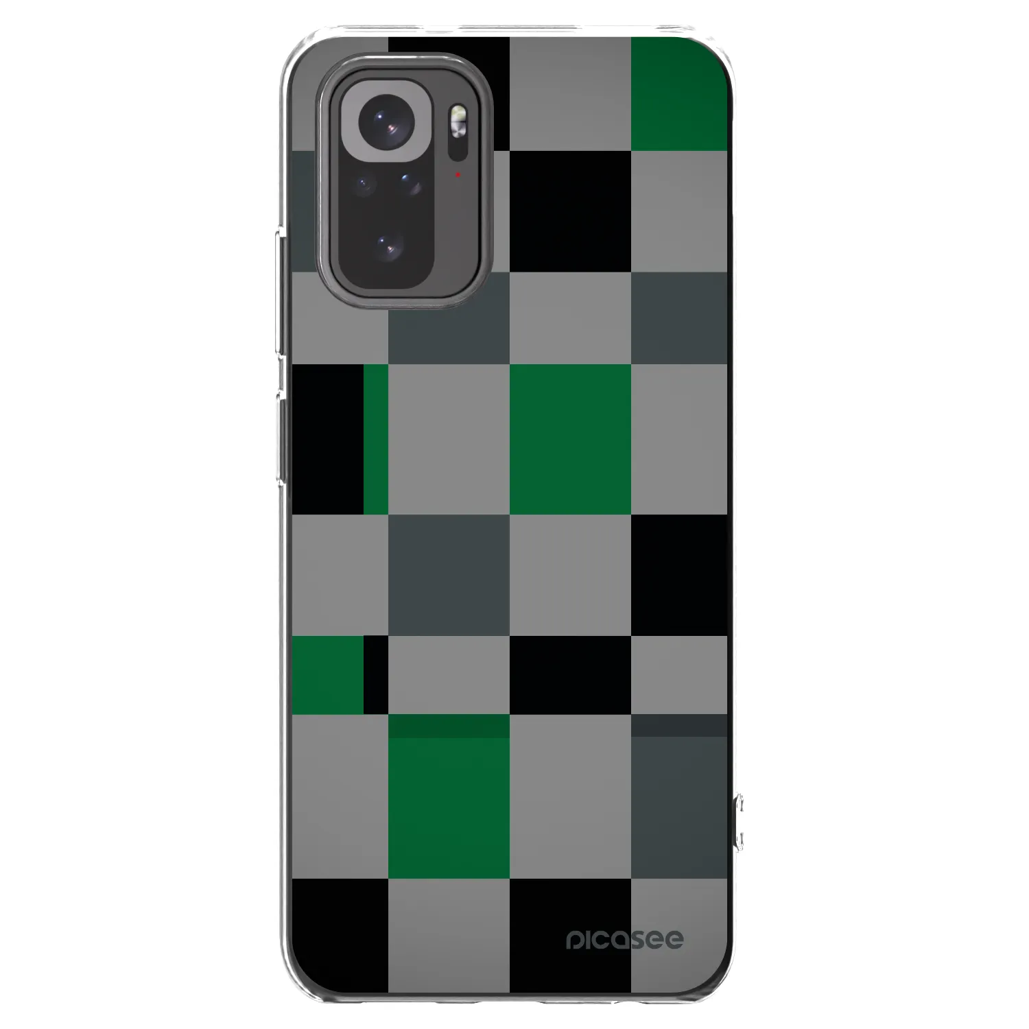 Picasee silikonska prozirna maskica za Xiaomi Redmi Note 10S - Block Grid