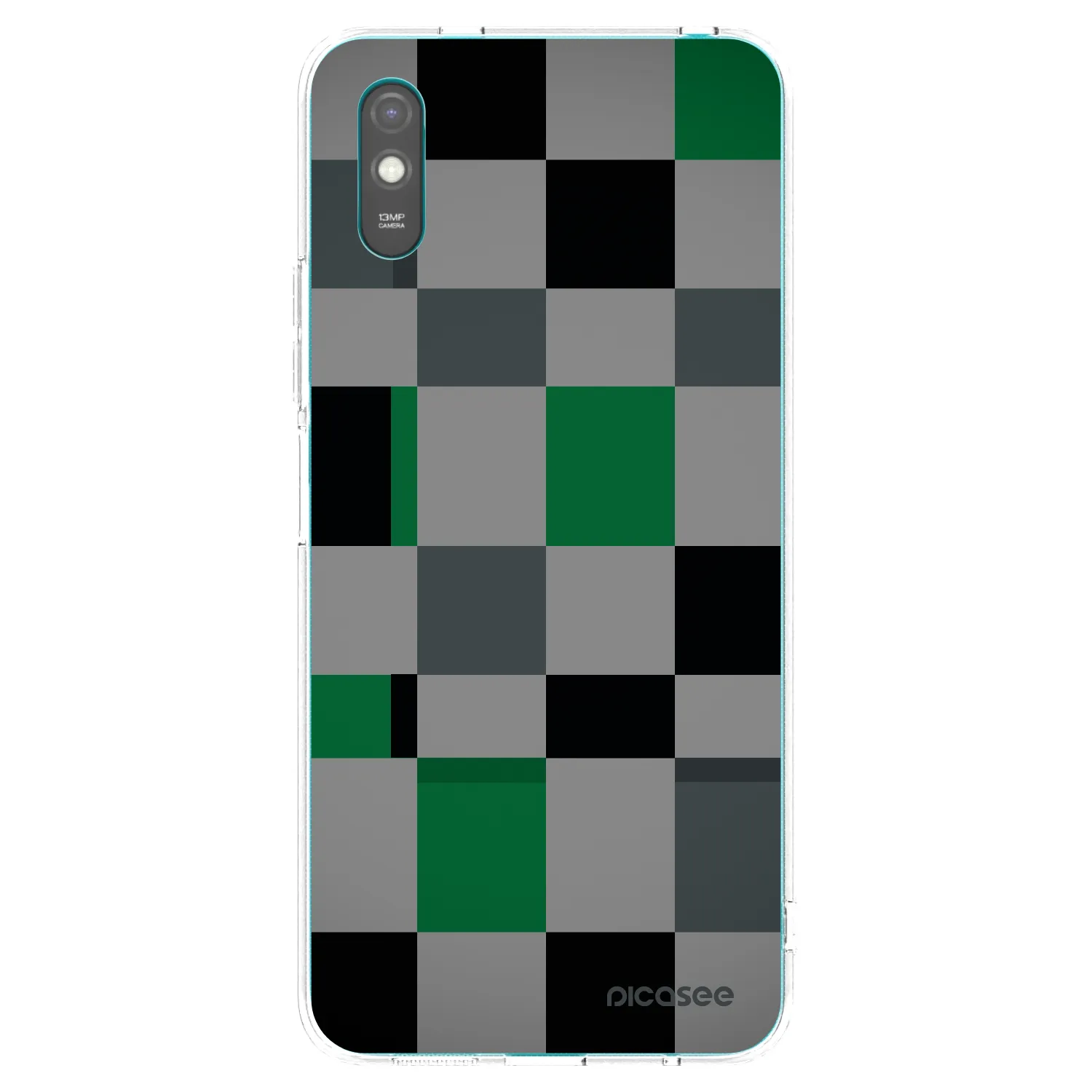 Picasee silikonska prozirna maskica za Xiaomi Redmi 9AT - Block Grid