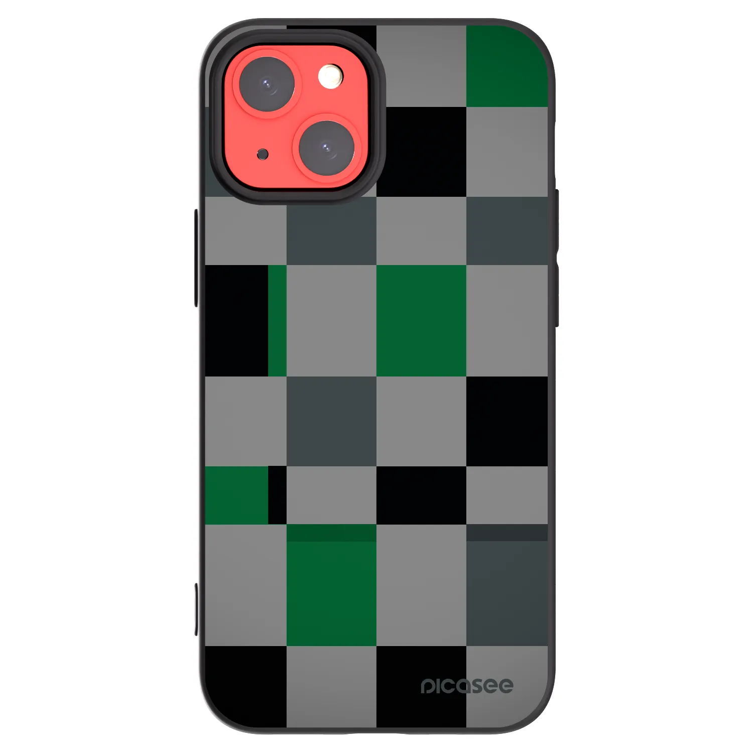 Picasee crna silikonska maskica za Apple iPhone 13 mini - Block Grid