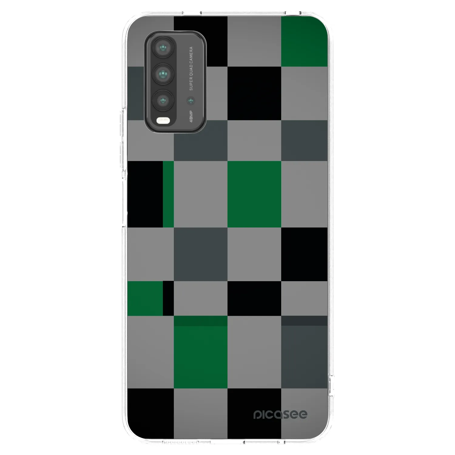 Picasee silikonska prozirna maskica za Xiaomi Redmi 9T - Block Grid