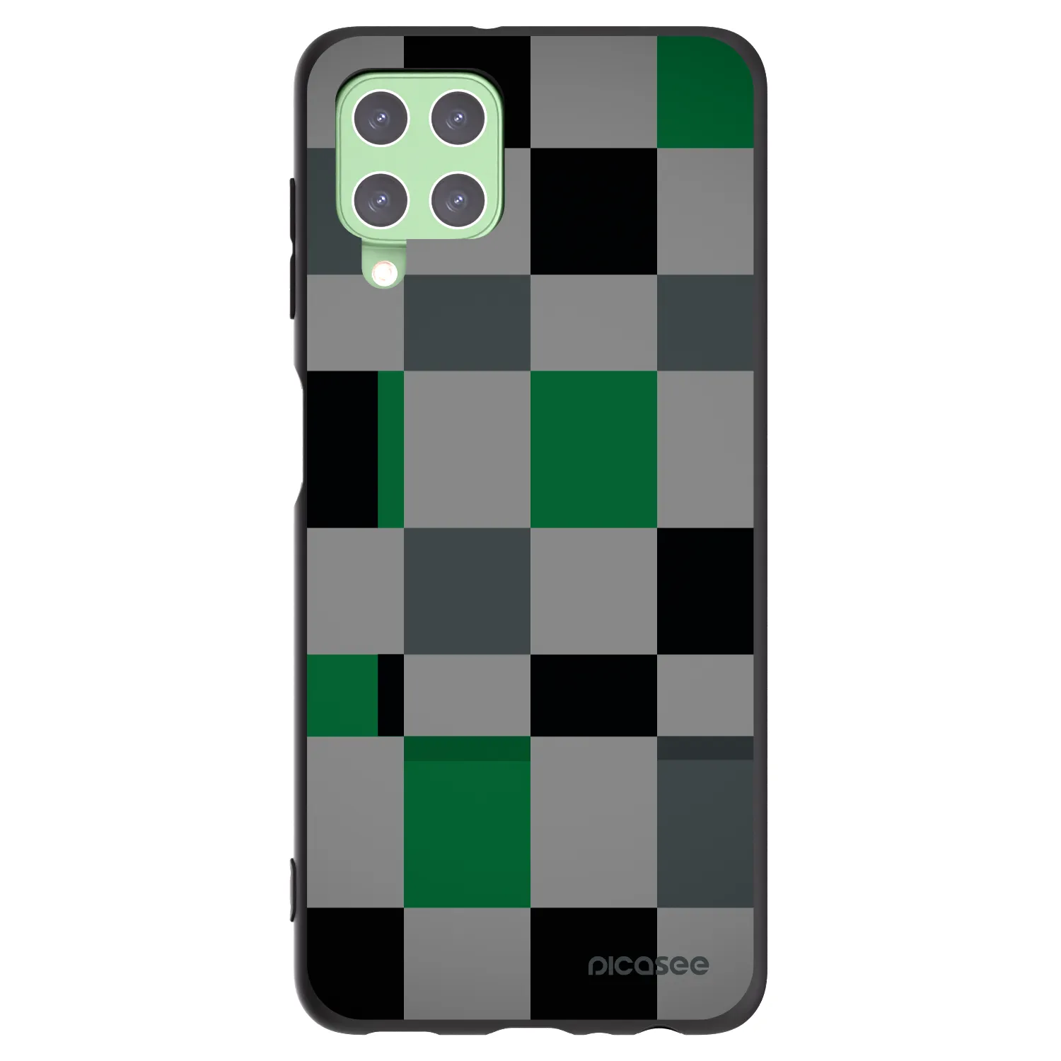 Picasee crna silikonska maskica za Samsung Galaxy A22 A225F 4G - Block Grid