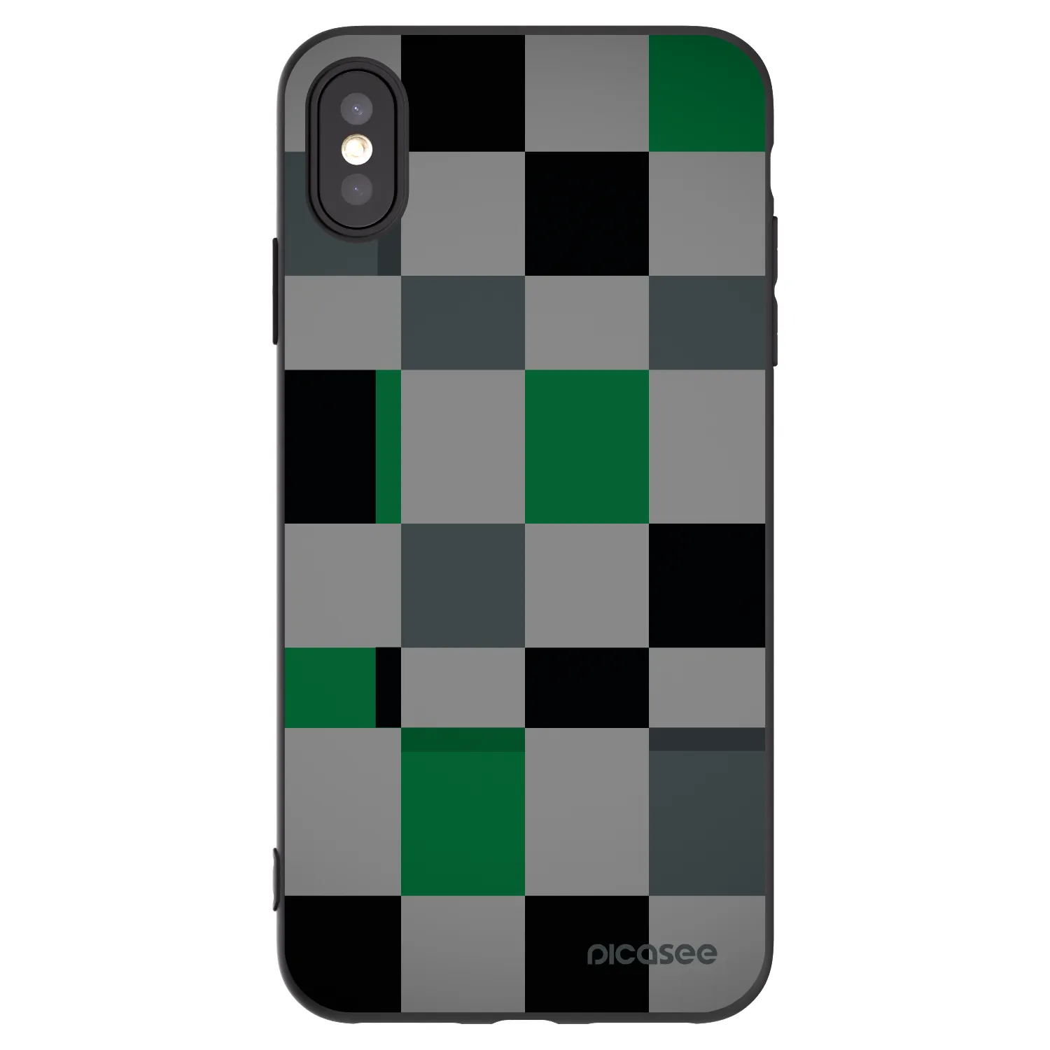 Picasee crna silikonska maskica za Apple iPhone XS Max - Block Grid
