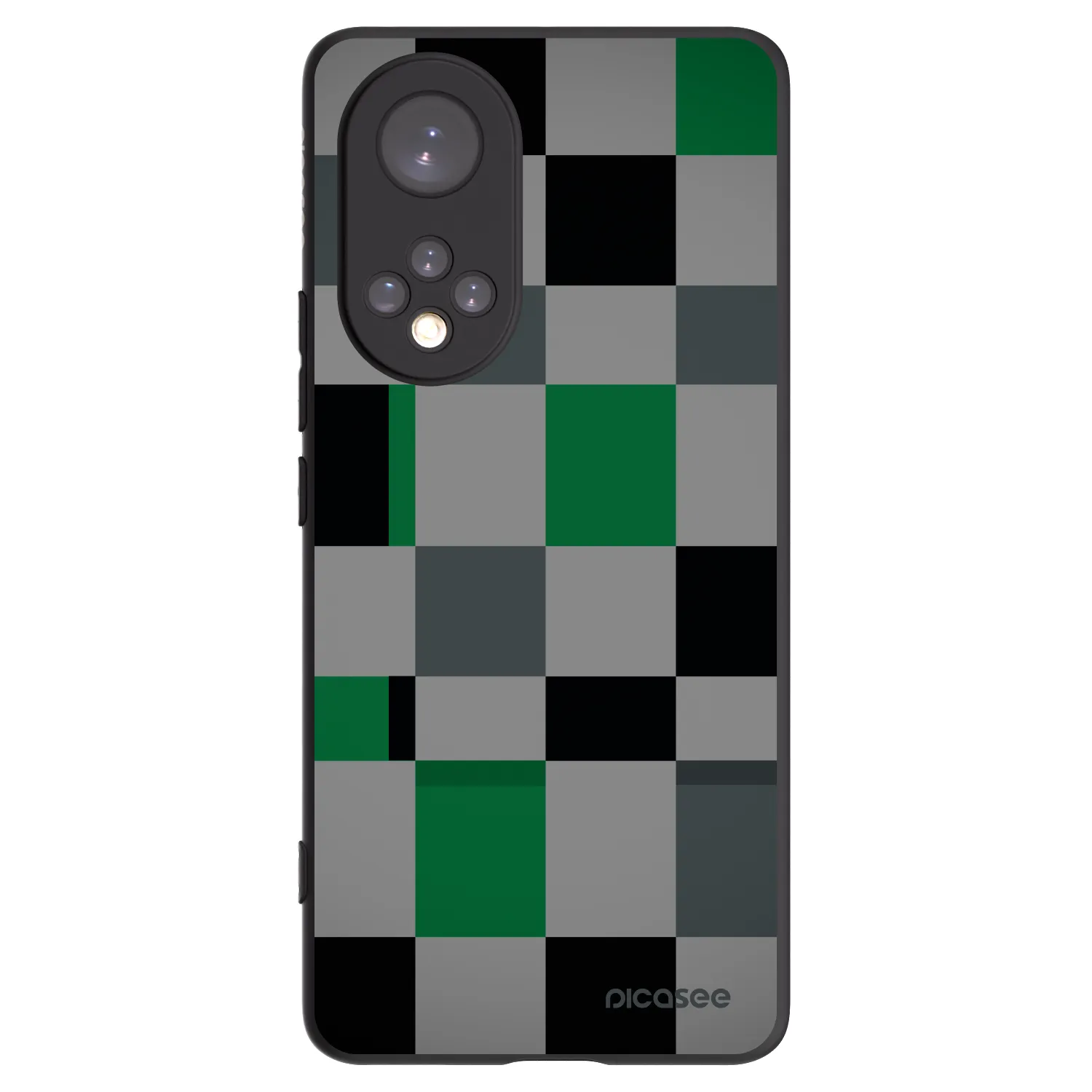 Picasee crna silikonska maskica za Honor 50 5G - Block Grid
