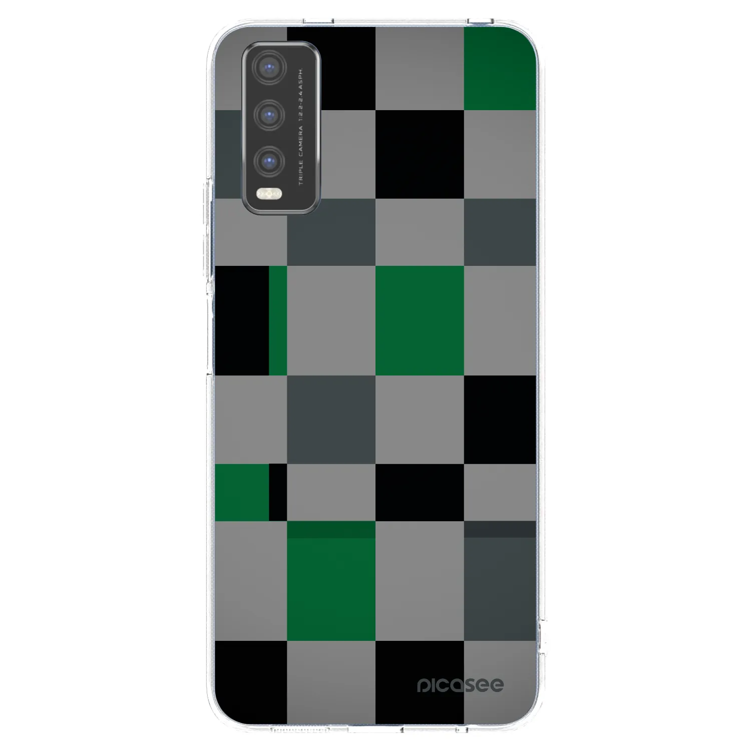 Picasee silikonska prozirna maskica za Vivo Y20s - Block Grid