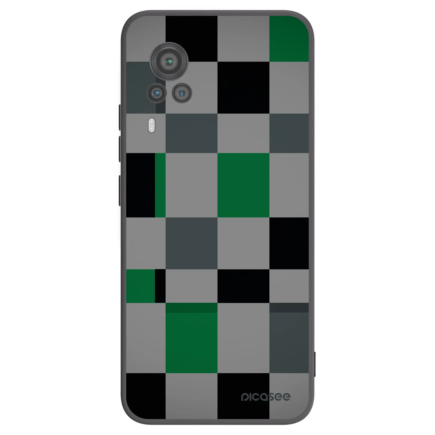 Picasee crna silikonska maskica za Vivo X60 Pro 5G - Block Grid