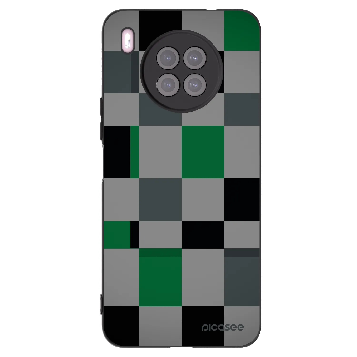 Picasee crna silikonska maskica za Huawei Nova 8i - Block Grid