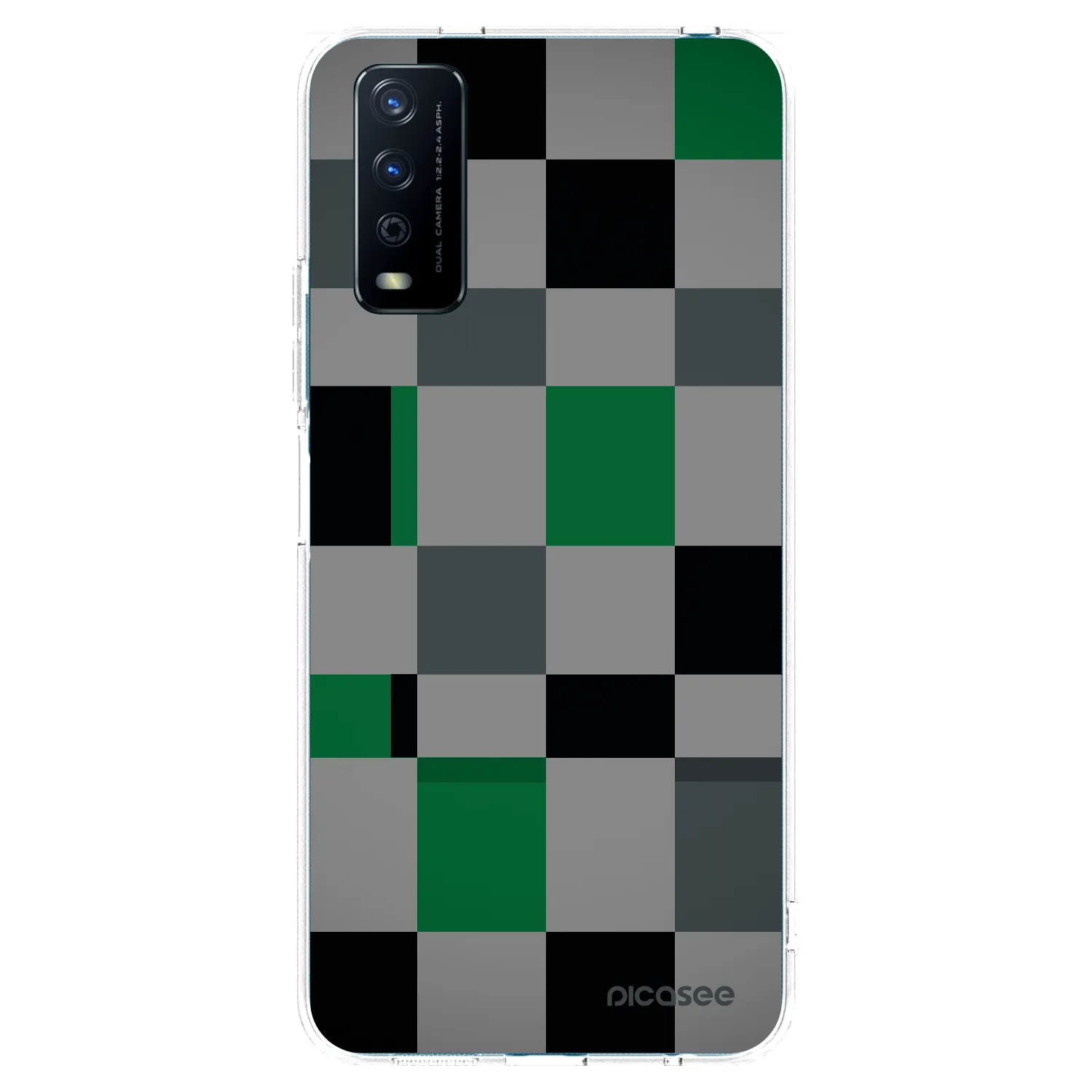 Picasee silikonska prozirna maskica za Vivo Y11s - Block Grid
