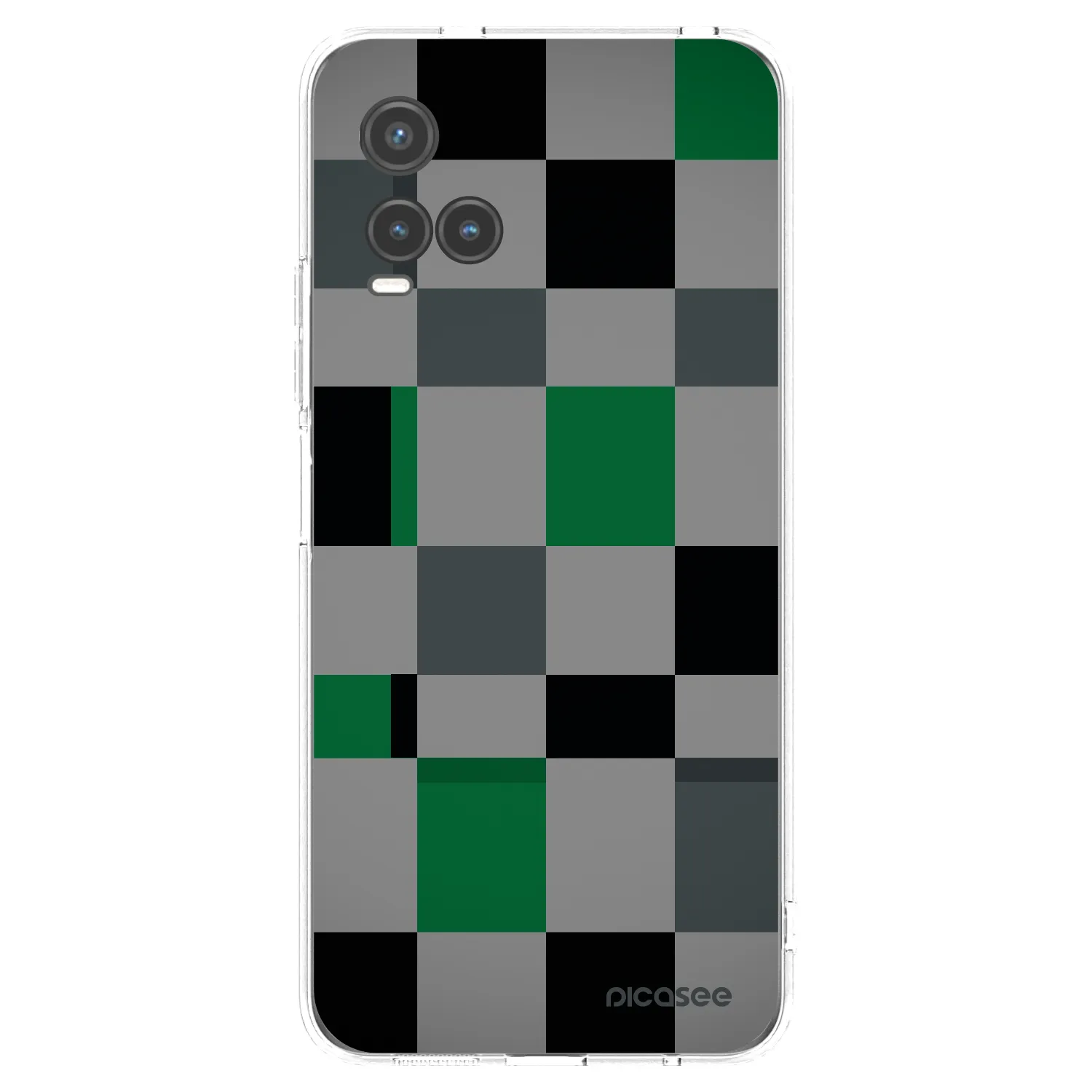 Picasee silikonska prozirna maskica za Vivo Y33s - Block Grid