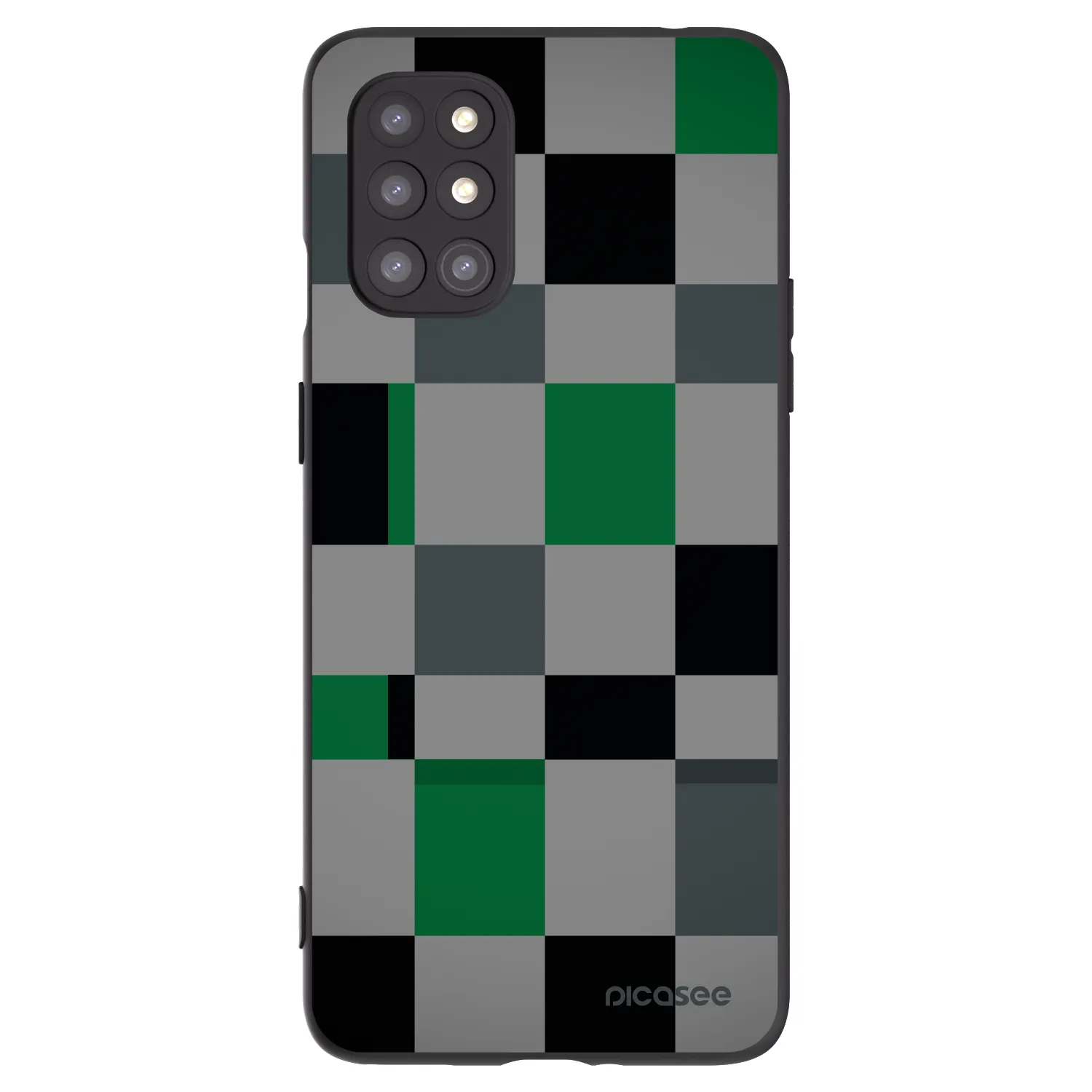 Picasee crna silikonska maskica za OnePlus 8T - Block Grid