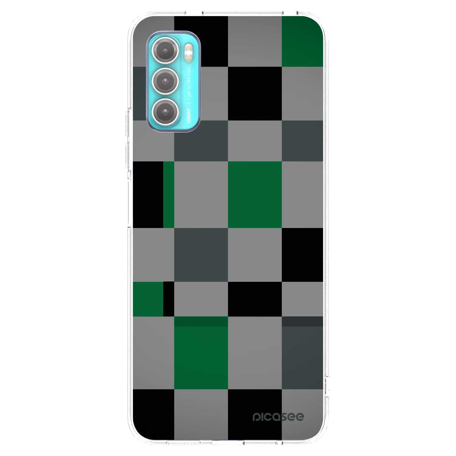Picasee silikonska prozirna maskica za Motorola Moto G60 - Block Grid