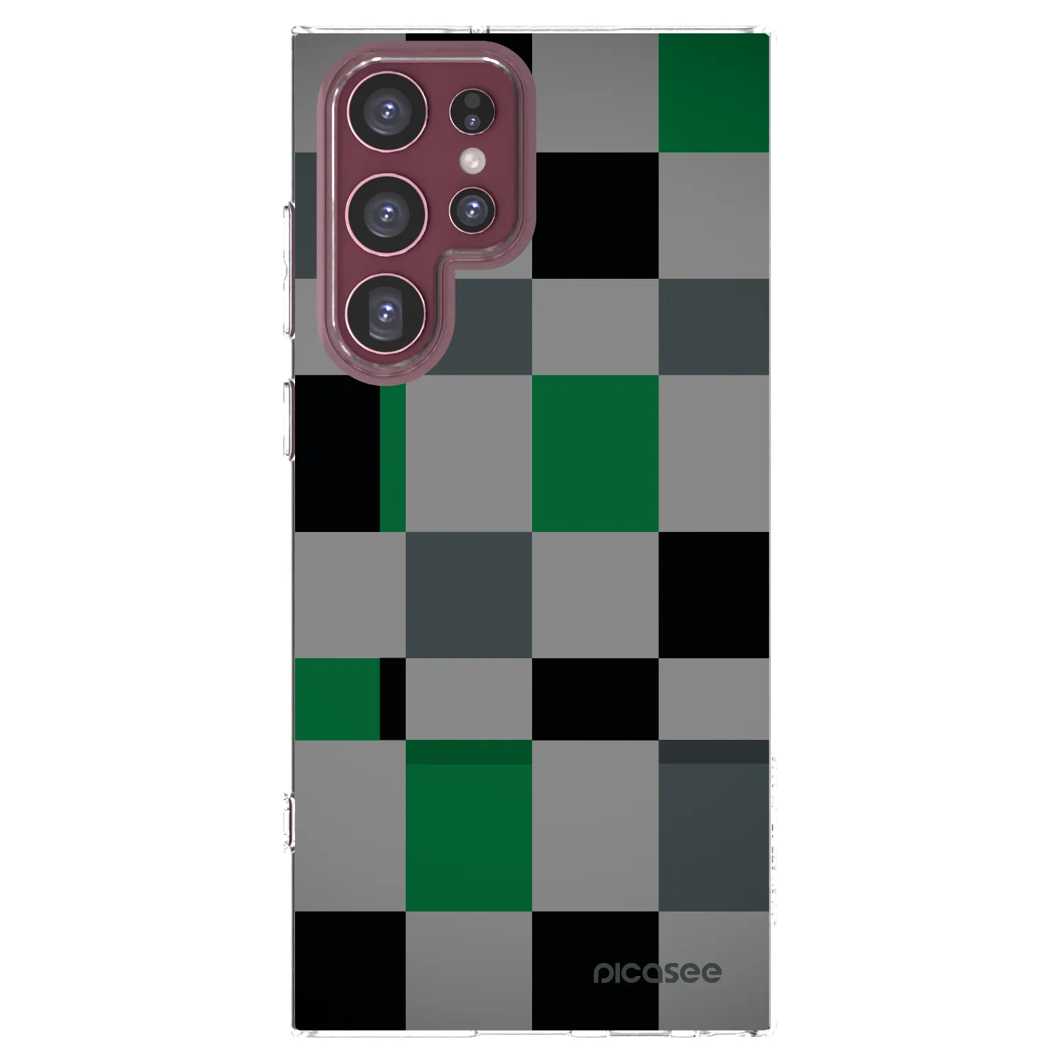 Picasee silikonska prozirna maskica za Samsung Galaxy S22 Ultra 5G - Block Grid