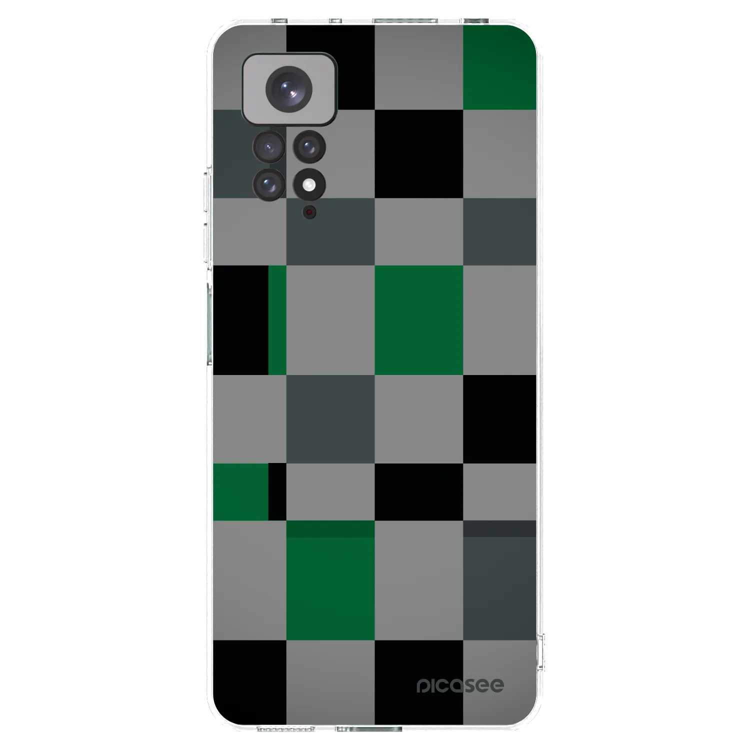 Picasee silikonska prozirna maskica za Xiaomi Redmi Note 11S 4G - Block Grid