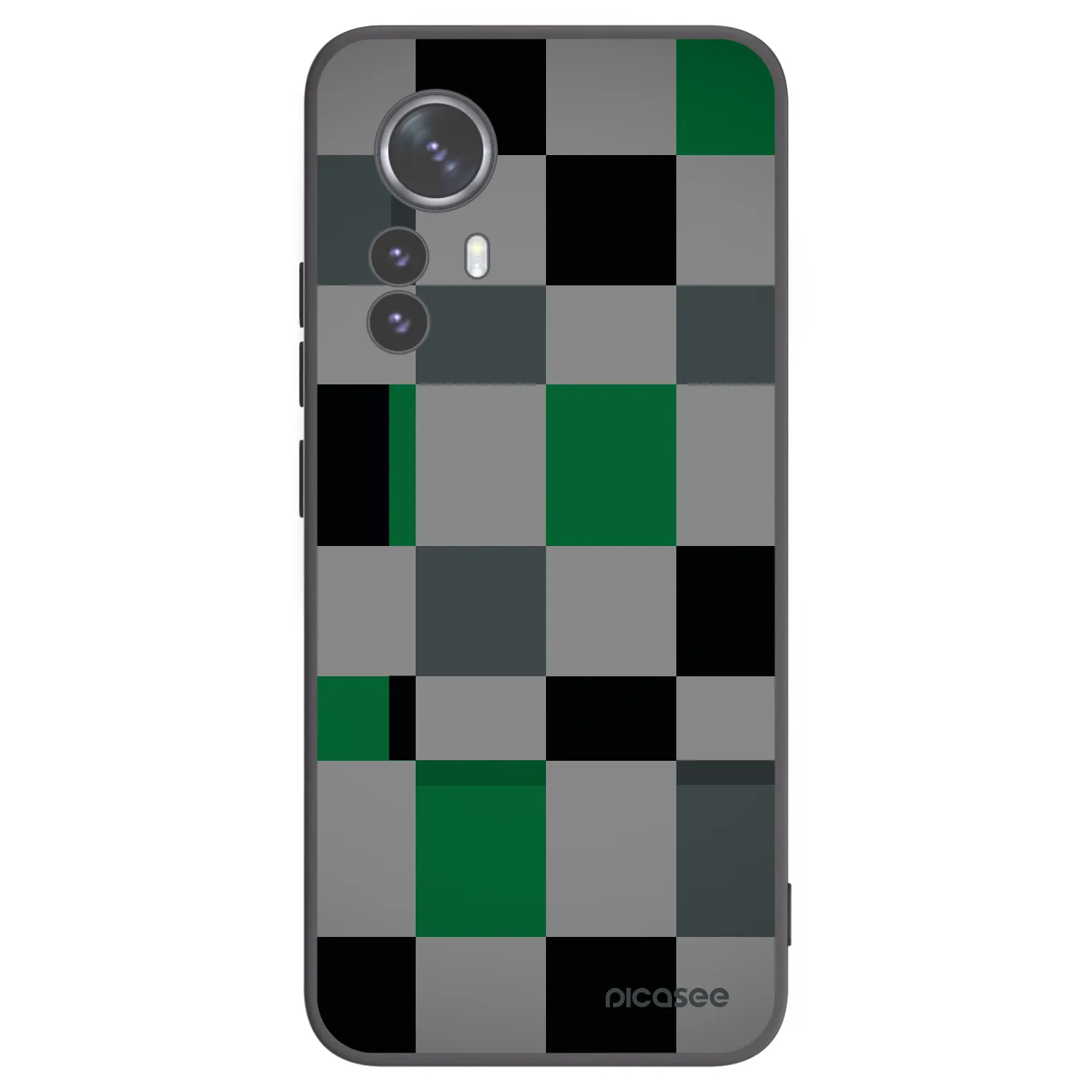 Picasee crna silikonska maskica za Xiaomi 12 Pro - Block Grid