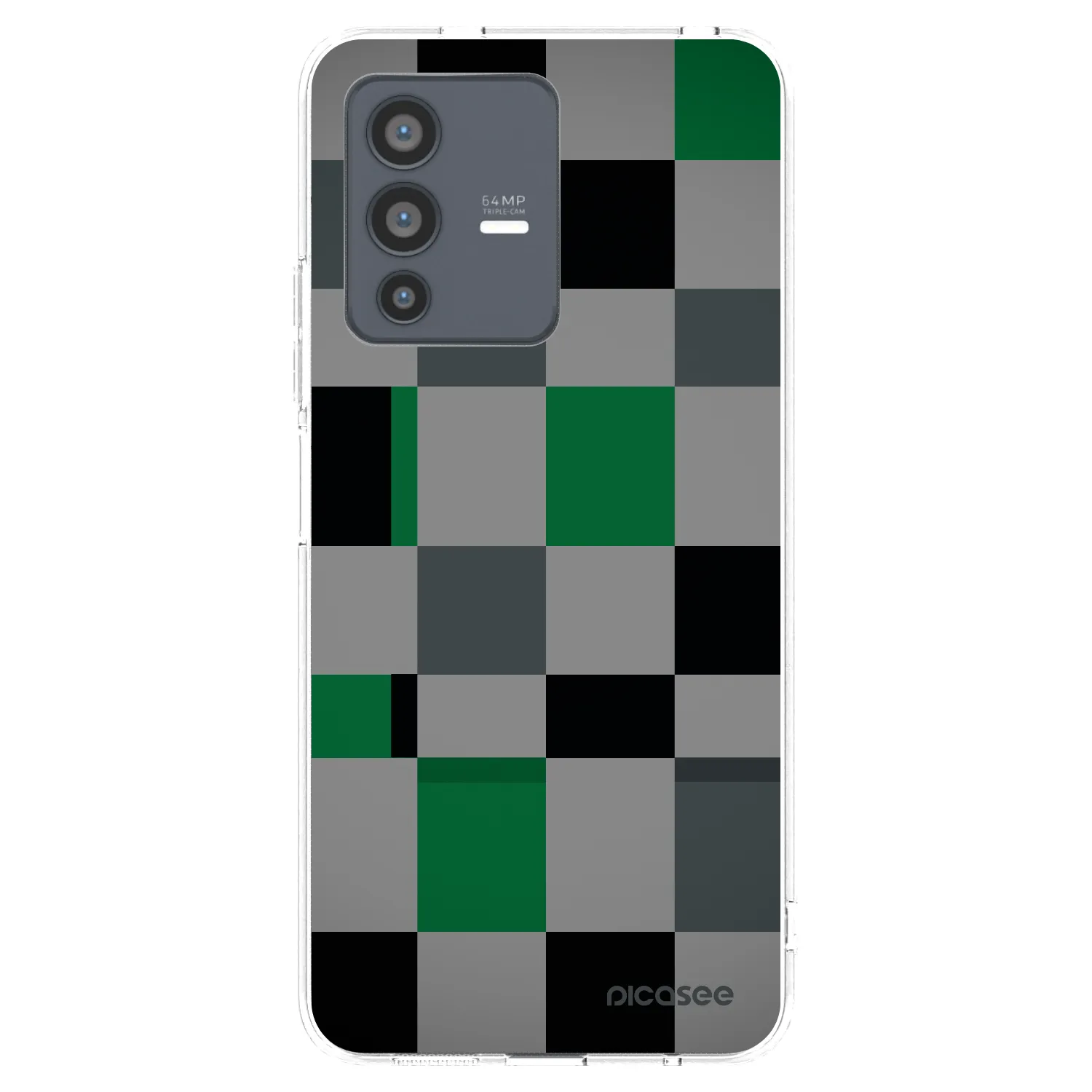 Picasee silikonska prozirna maskica za Vivo V23 5G - Block Grid