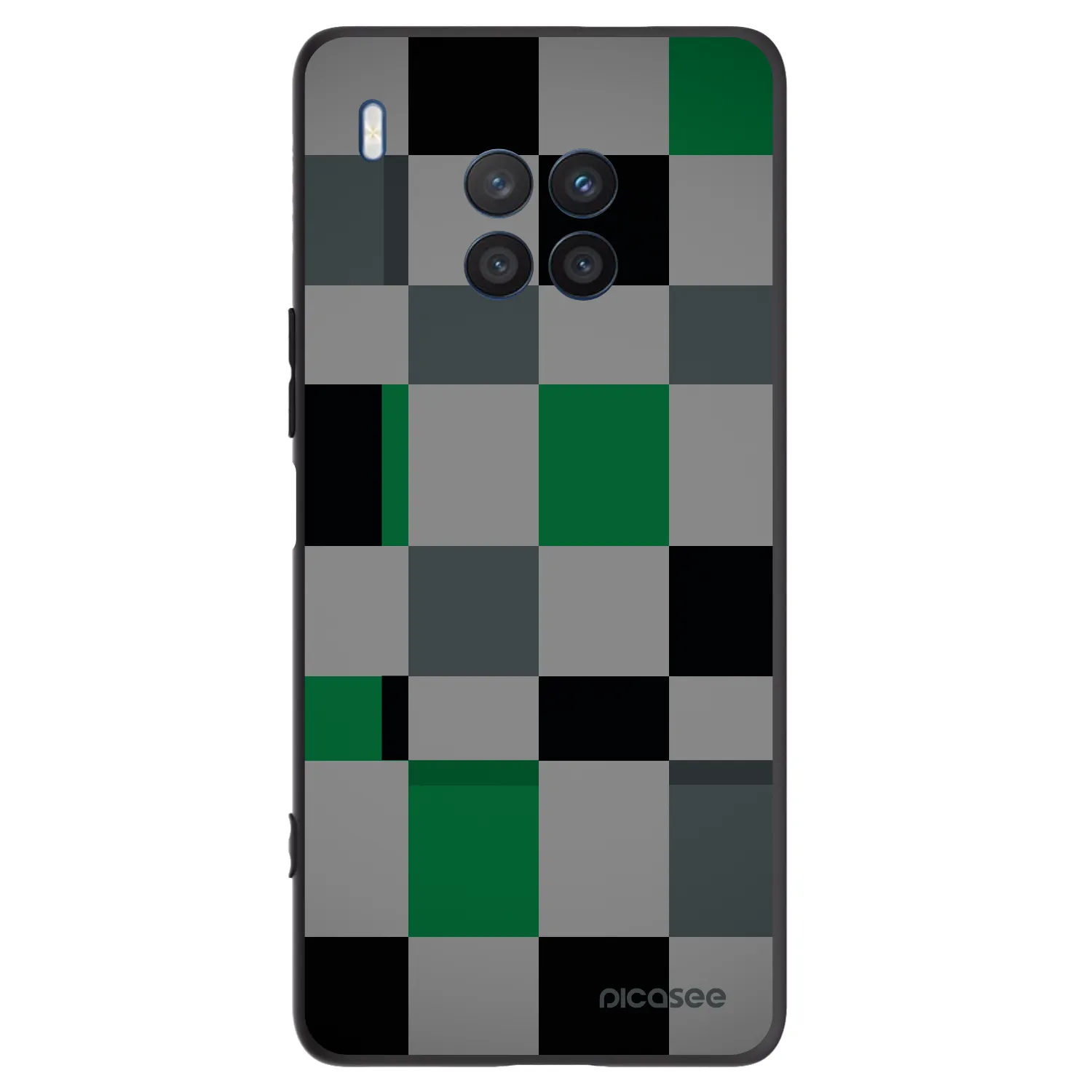 Picasee crna silikonska maskica za Honor 50 Lite - Block Grid