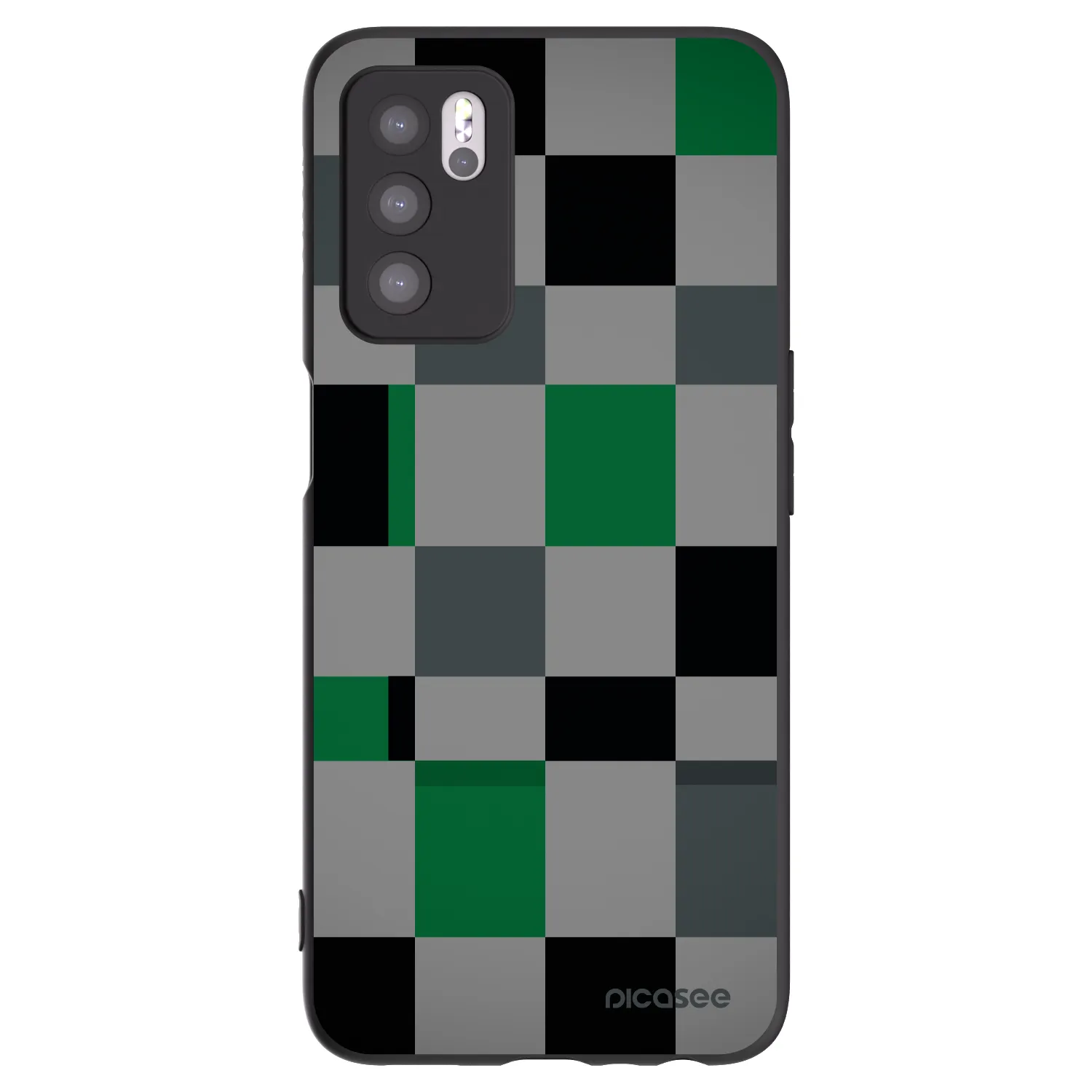 Picasee crna silikonska maskica za OPPO A16s - Block Grid