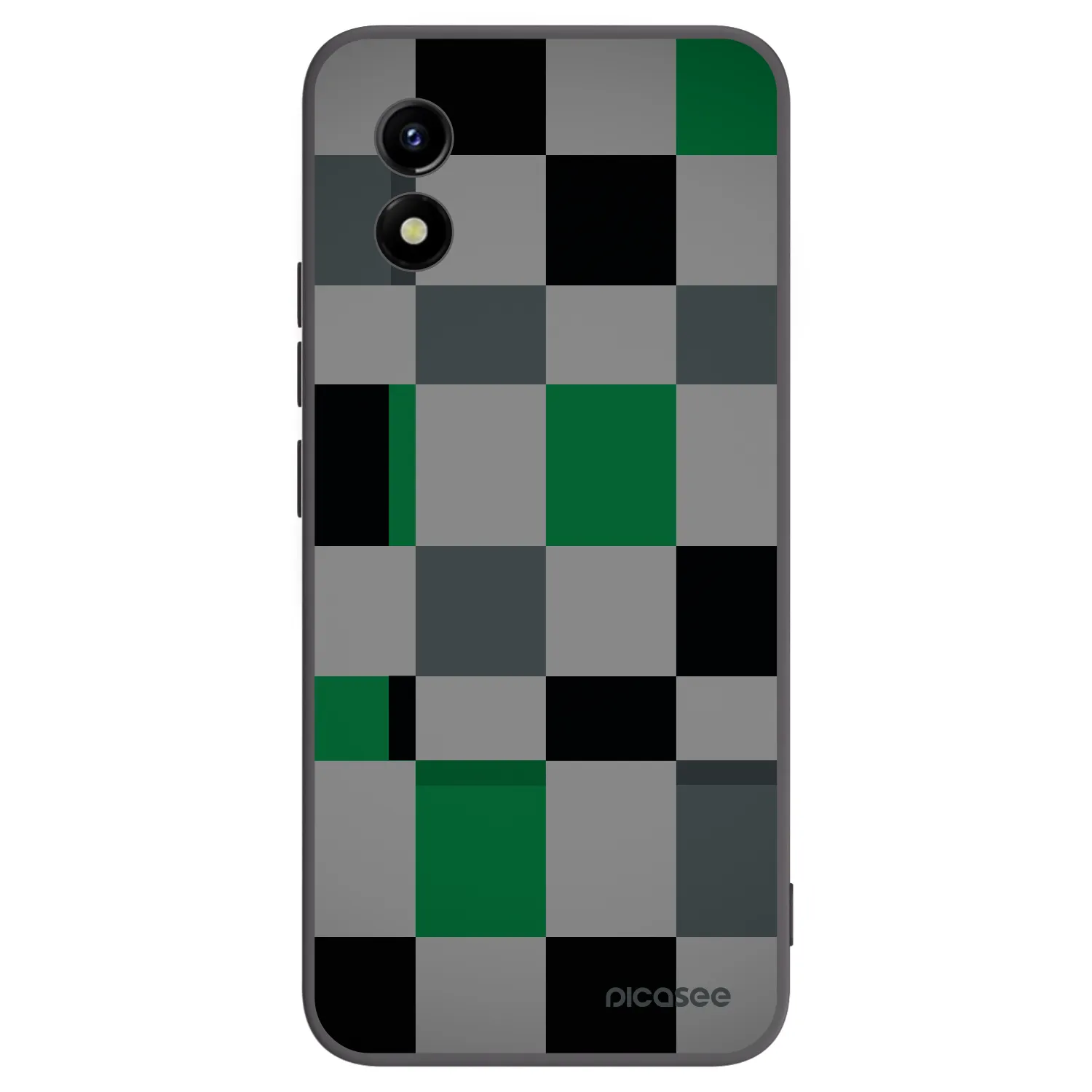 Picasee crna silikonska maskica za Vivo Y01 - Block Grid