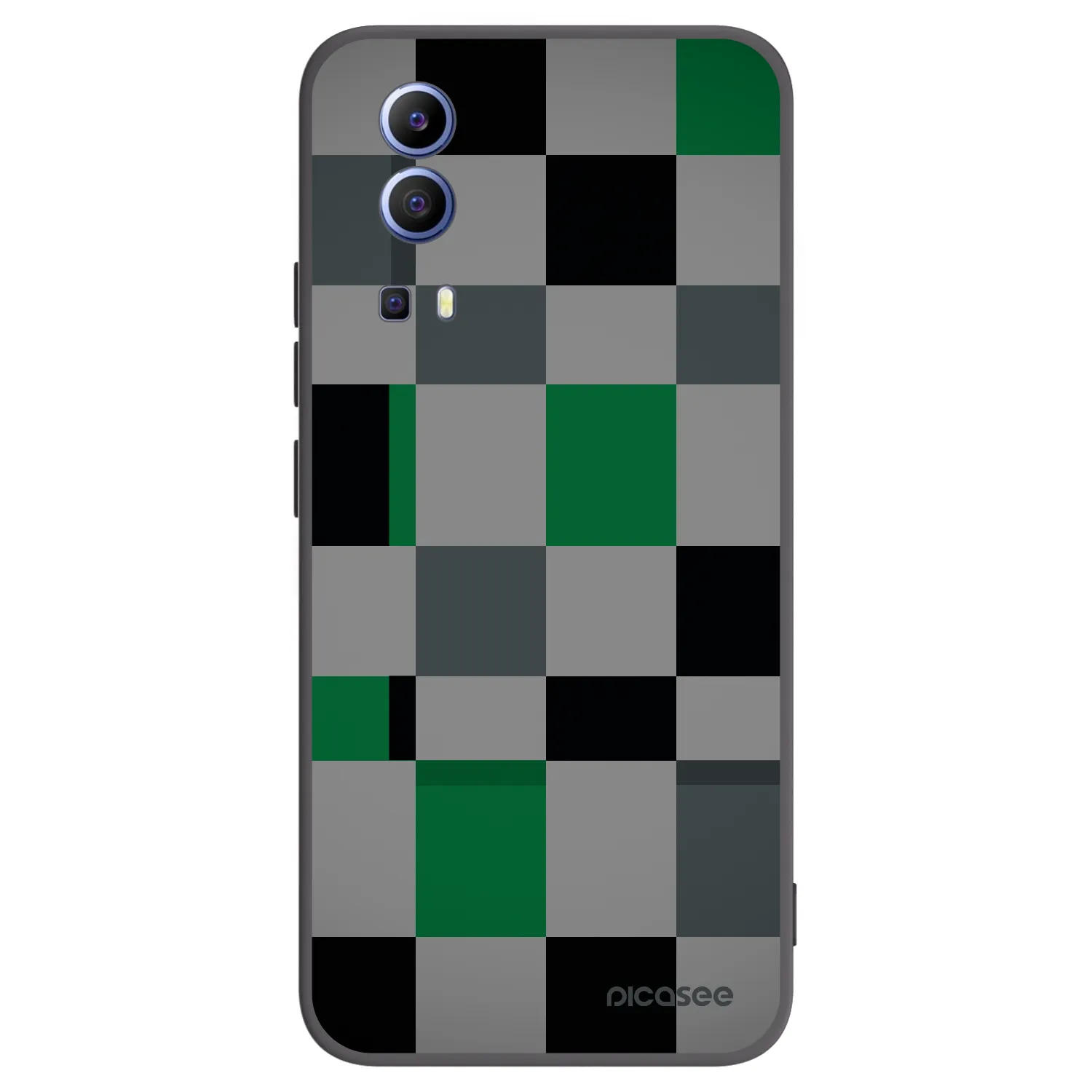 Picasee crna silikonska maskica za Vivo Y52 5G - Block Grid
