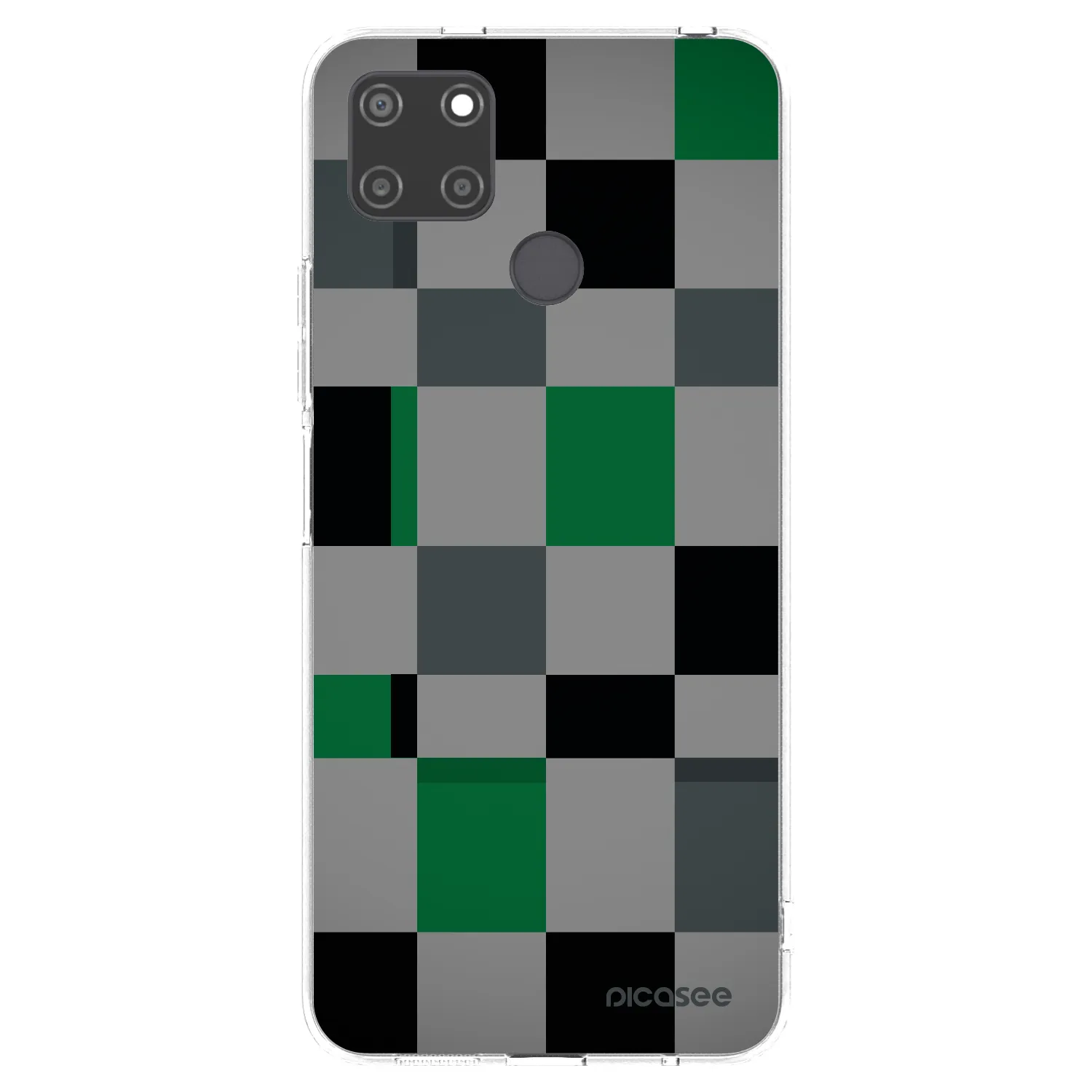 Picasee silikonska prozirna maskica za Realme C21Y - Block Grid