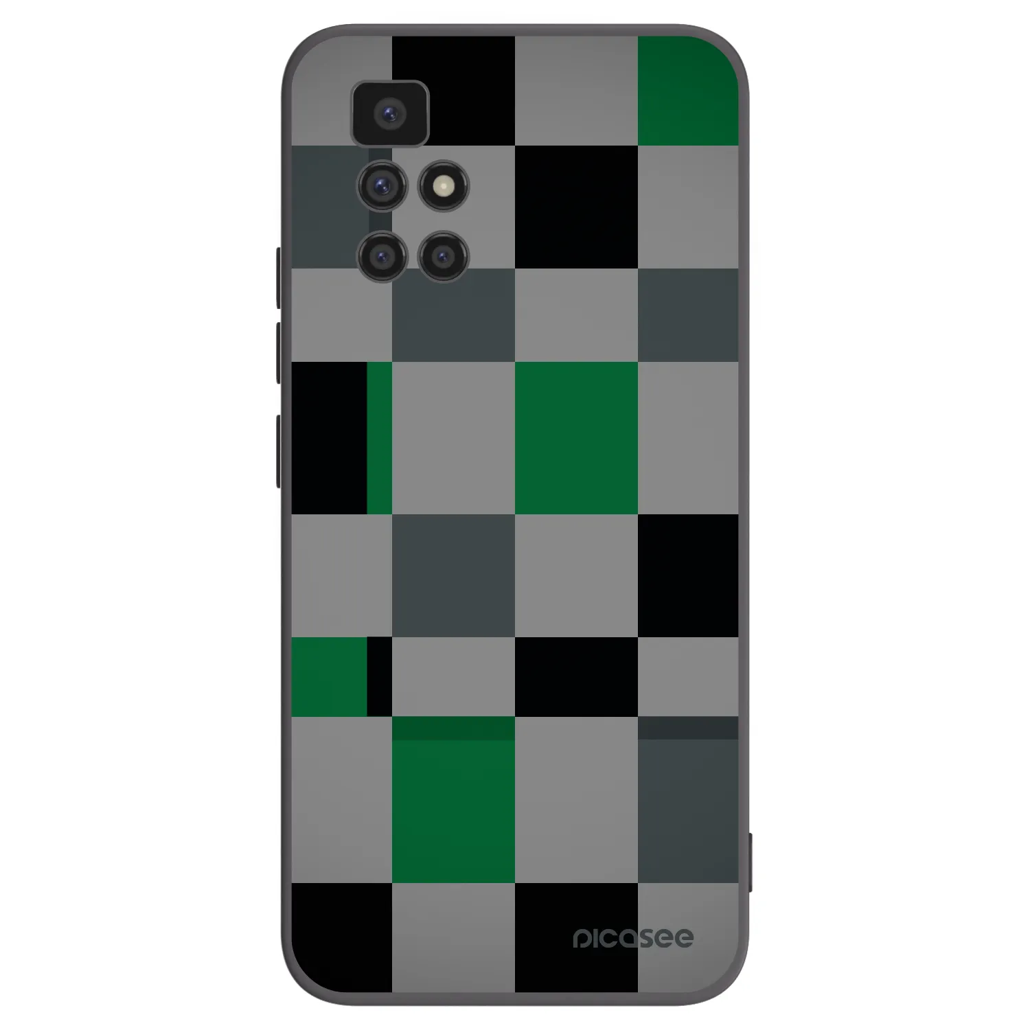 Picasee crna silikonska maskica za Xiaomi Redmi 10 (2022) - Block Grid