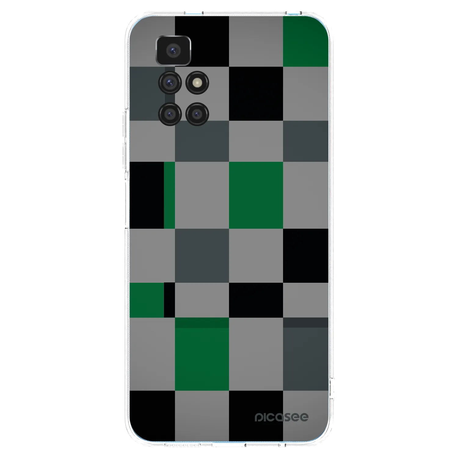 Picasee silikonska prozirna maskica za Xiaomi Redmi 10 (2022) - Block Grid