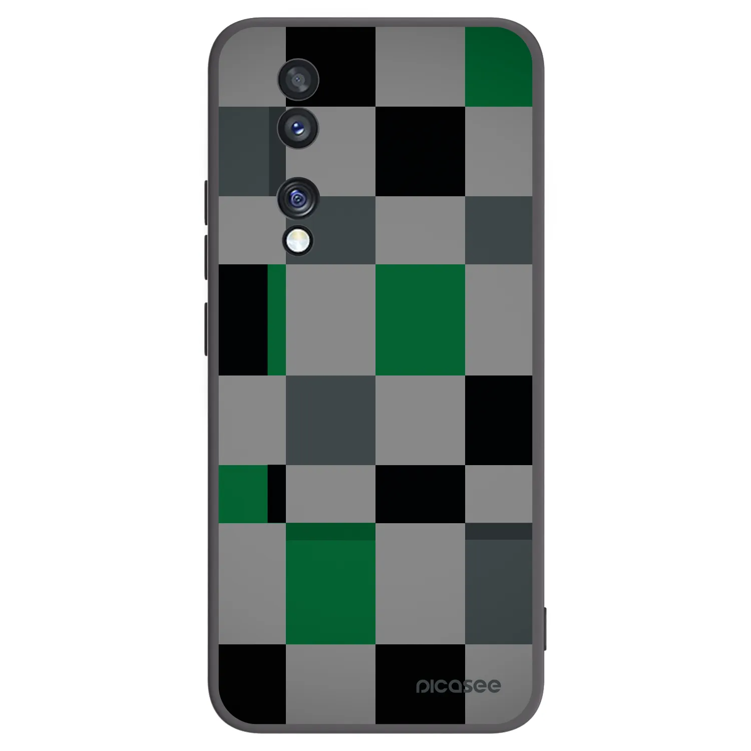 Picasee crna silikonska maskica za Honor 70 - Block Grid