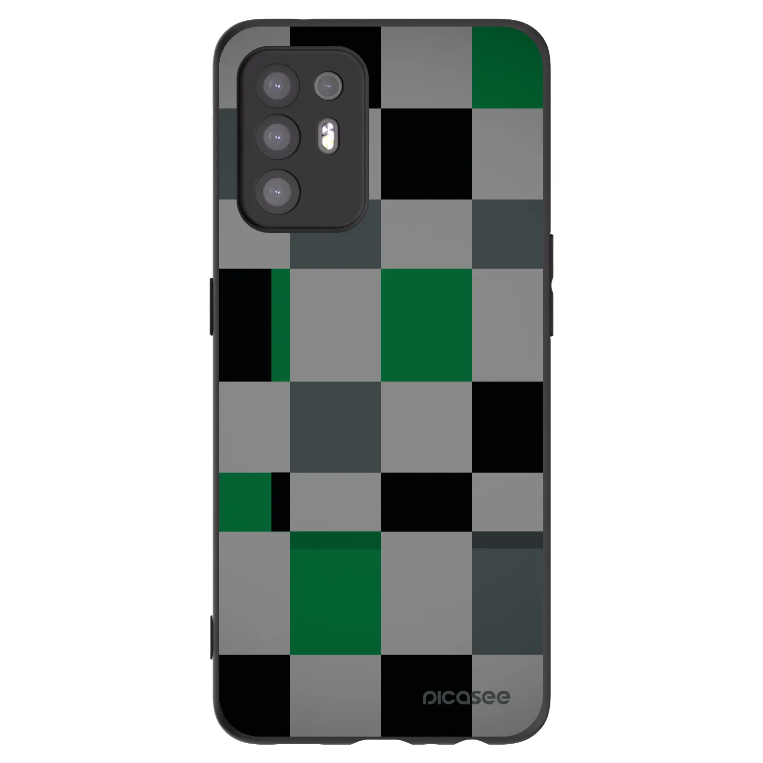 Picasee crna silikonska maskica za OPPO A94 5G - Block Grid