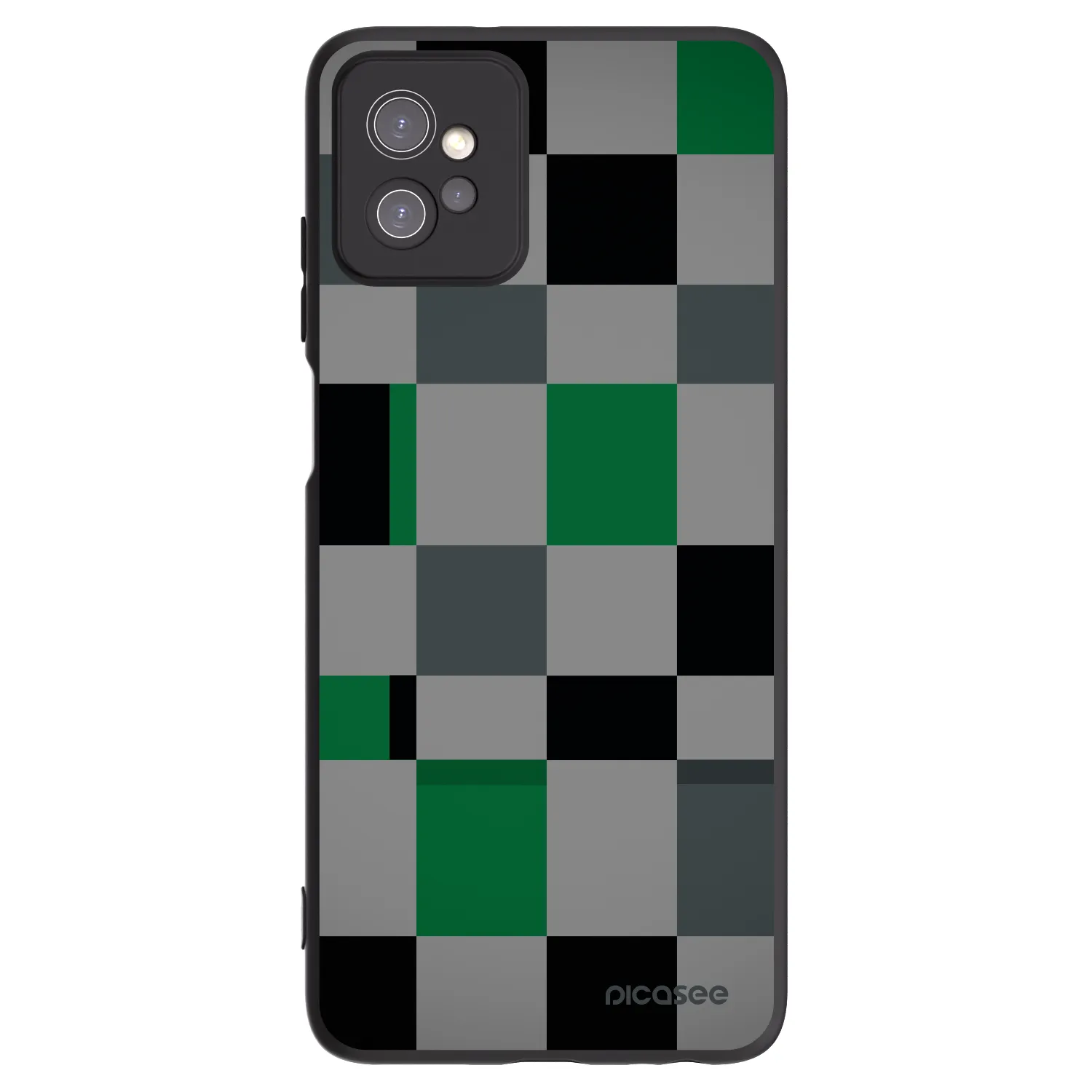 Picasee crna silikonska maskica za Motorola Moto G32 - Block Grid
