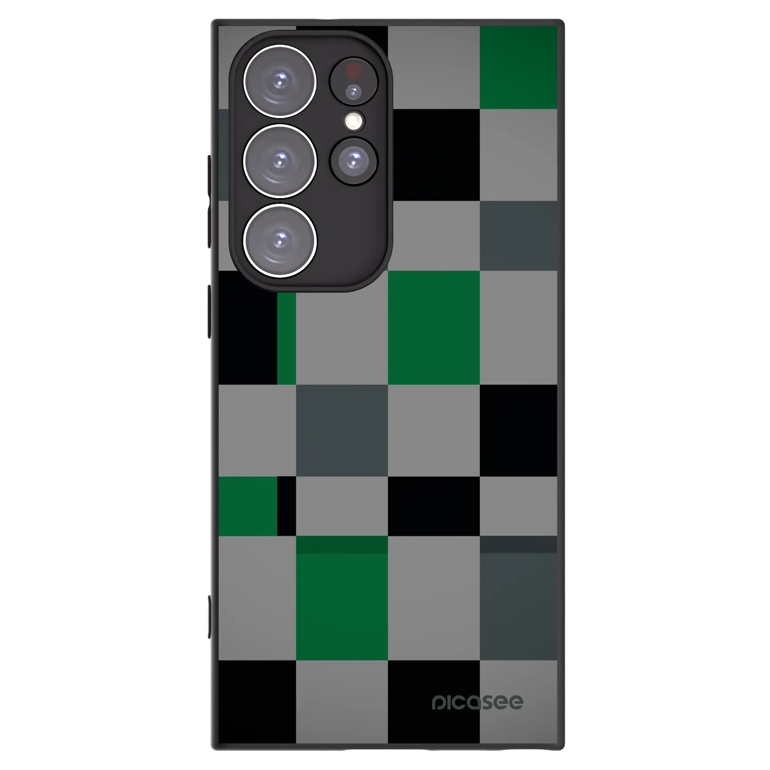 Picasee crna silikonska maskica za Samsung Galaxy S23 Ultra 5G - Block Grid