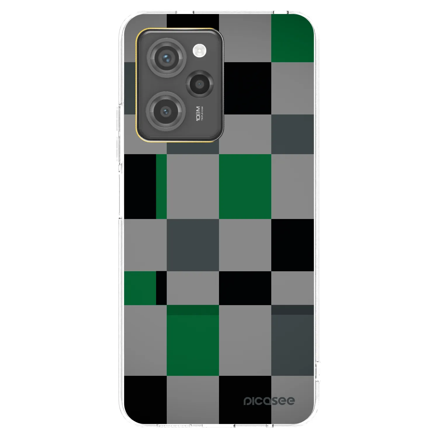 Picasee crna silikonska maskica za Xiaomi Poco X5 Pro - Block Grid