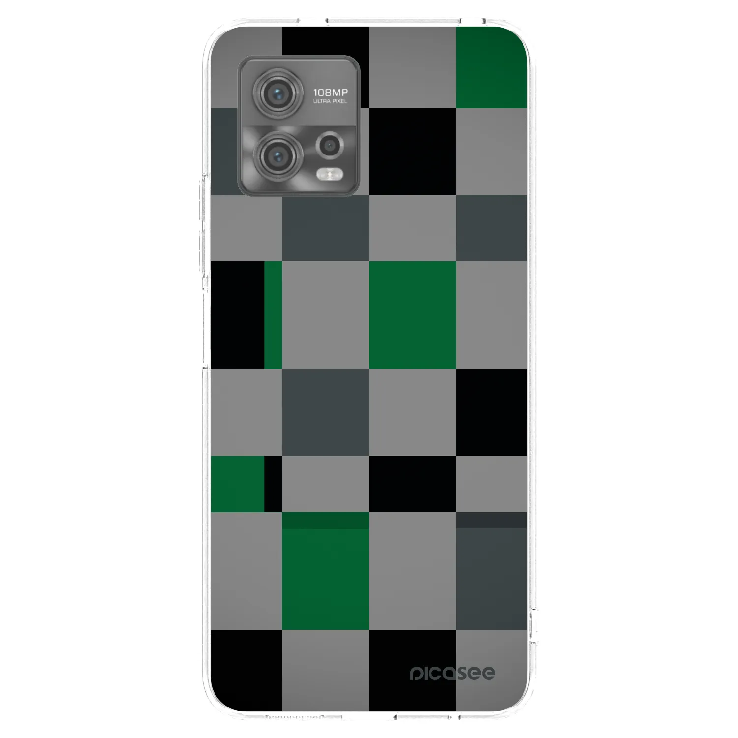 Picasee silikonska prozirna maskica za Motorola Moto G72 - Block Grid