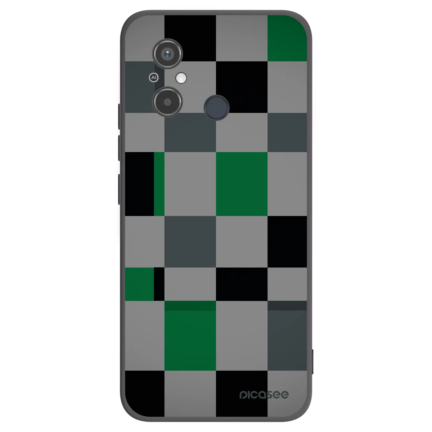 Picasee crna silikonska maskica za Xiaomi Redmi 12C - Block Grid