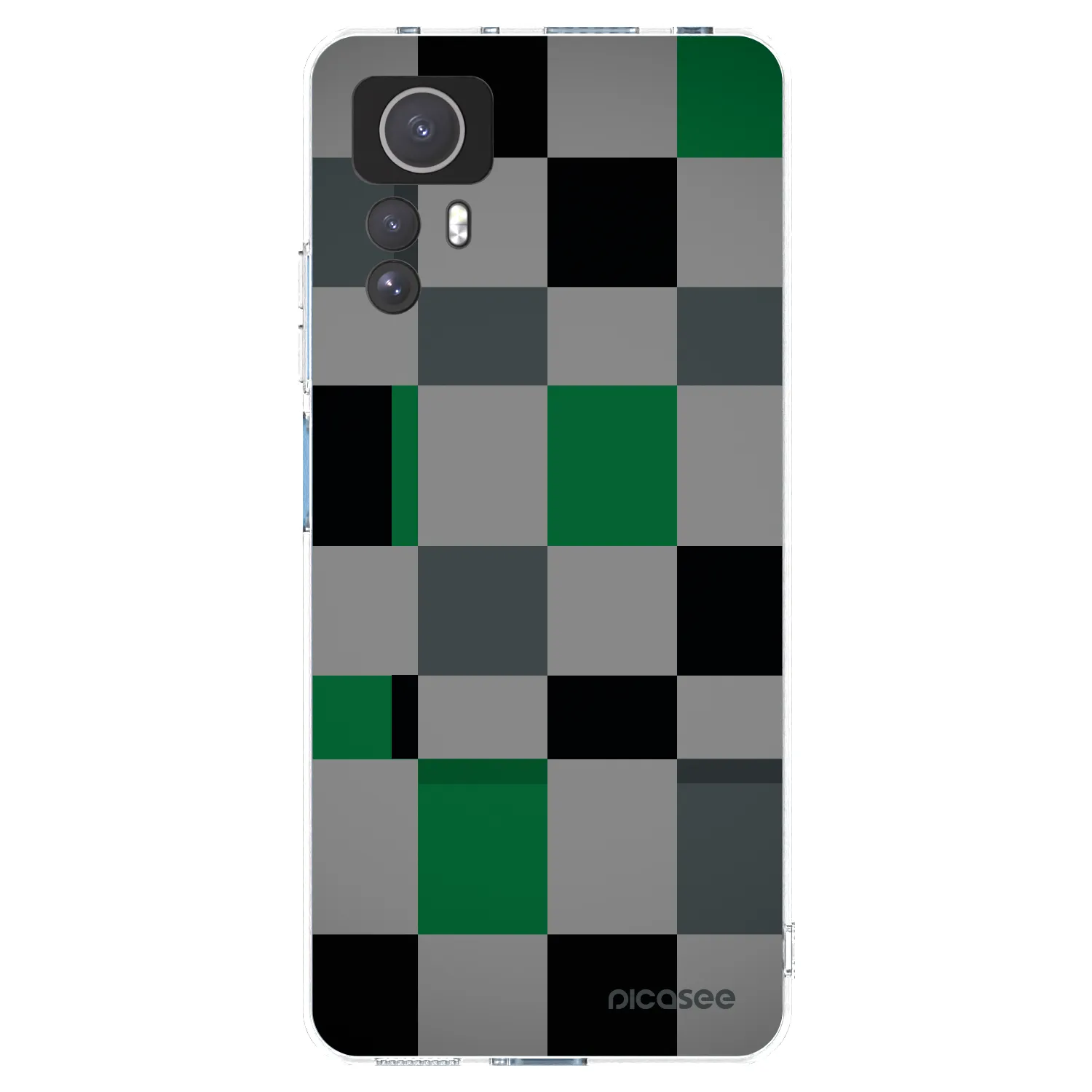 Picasee silikonska prozirna maskica za Xiaomi Redmi Note 12S - Block Grid