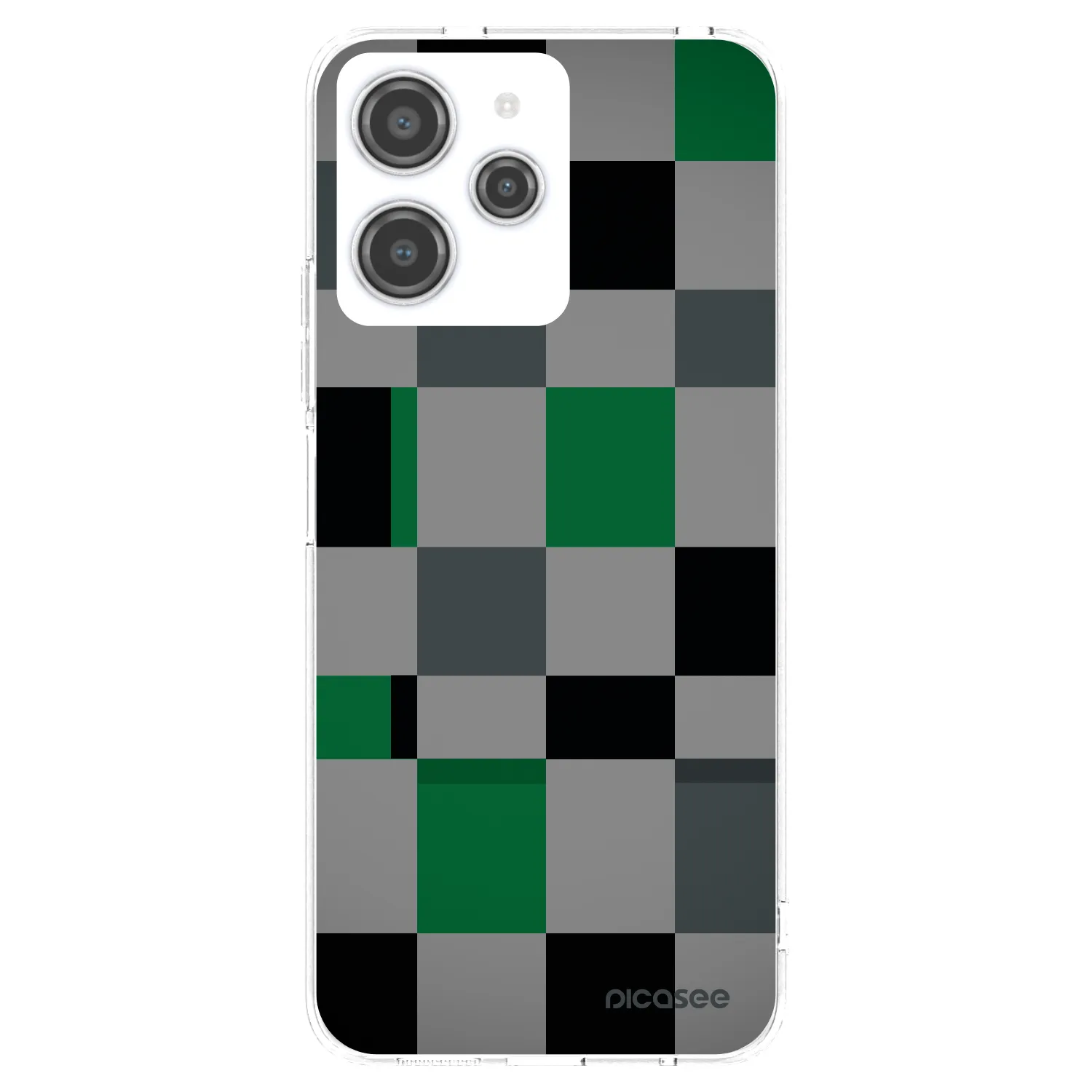 Picasee silikonska prozirna maskica za Xiaomi Redmi 12 4G - Block Grid