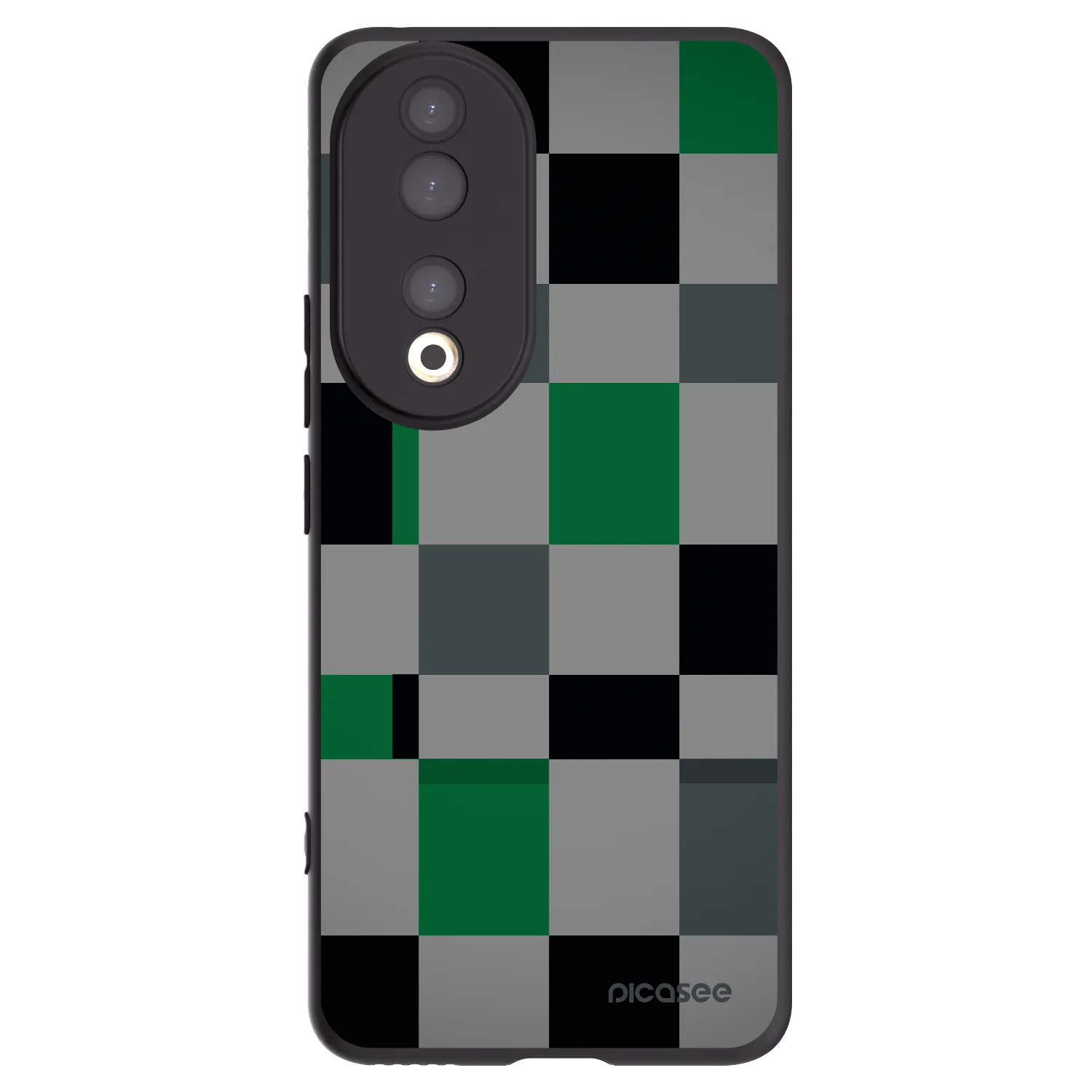 Picasee crna silikonska maskica za Honor 90 5G - Block Grid