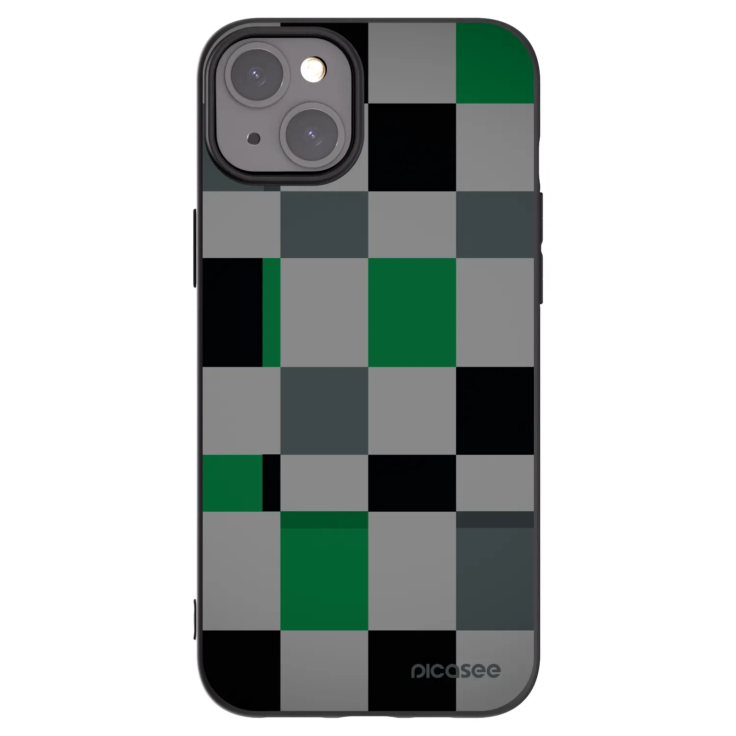 Picasee crna silikonska maskica za Apple iPhone 15 Plus - Block Grid