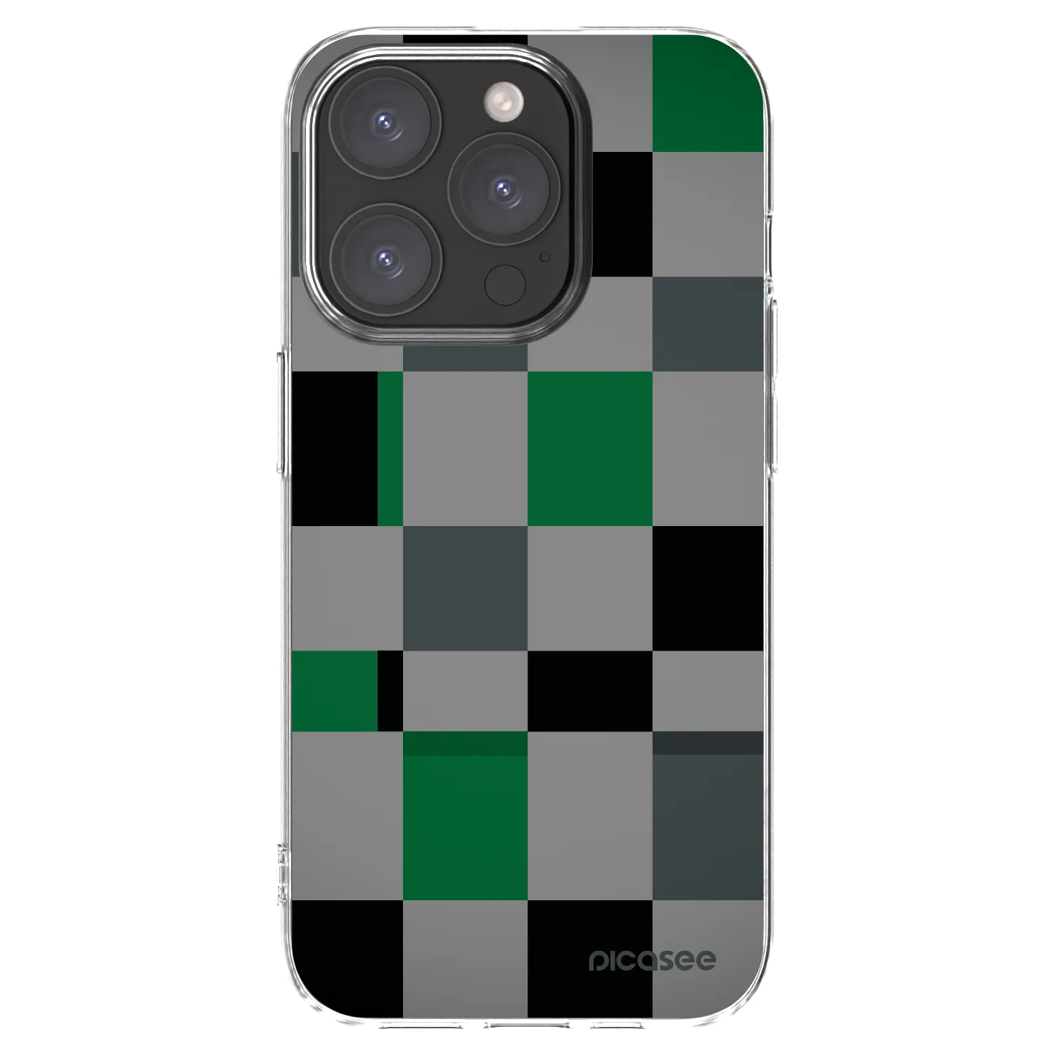 Picasee silikonska prozirna maskica za Apple iPhone 15 Pro - Block Grid