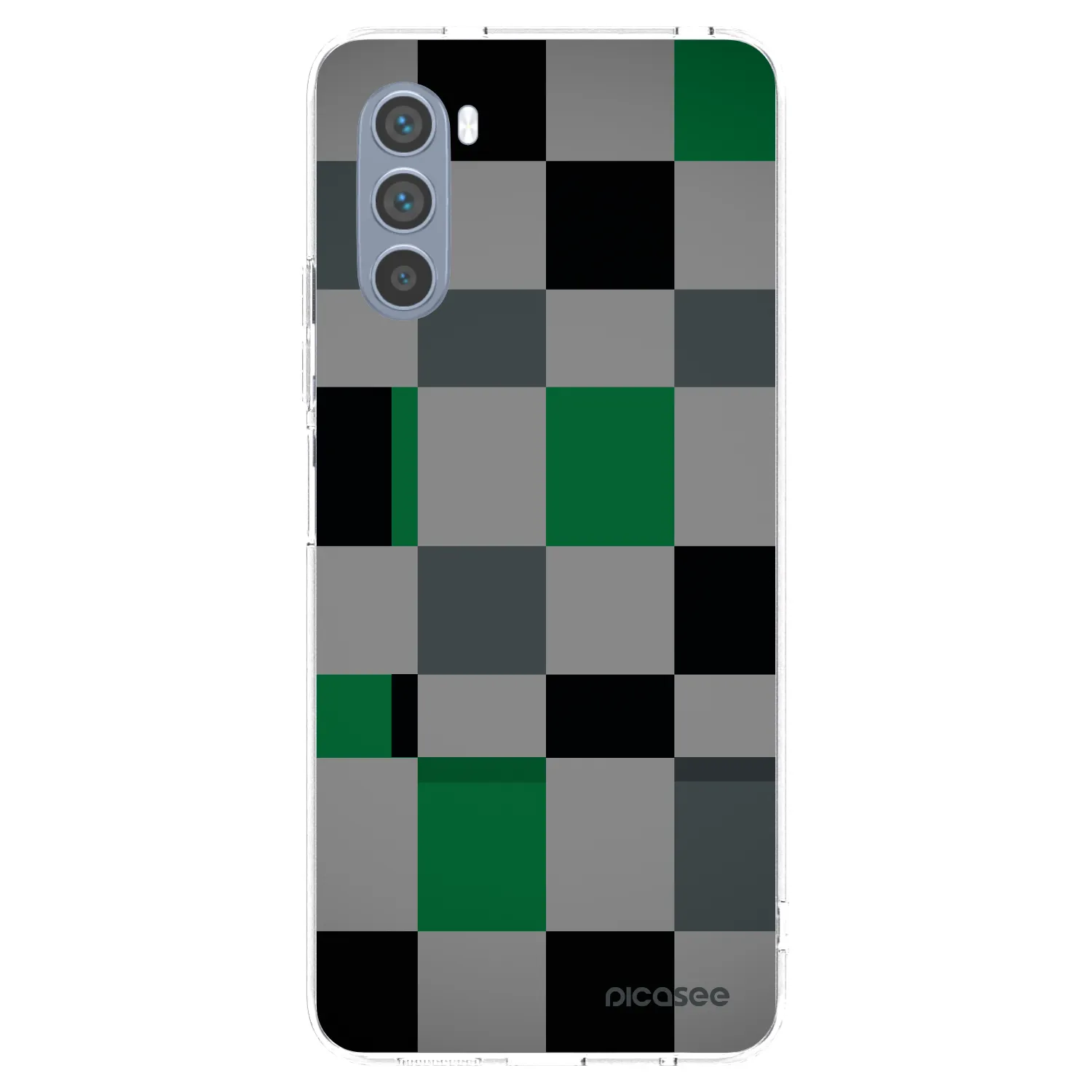 Picasee silikonska prozirna maskica za Motorola Moto G62 - Block Grid
