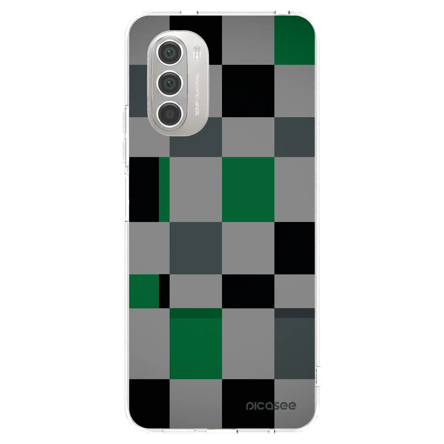 Picasee silikonska prozirna maskica za Motorola Moto G51 - Block Grid