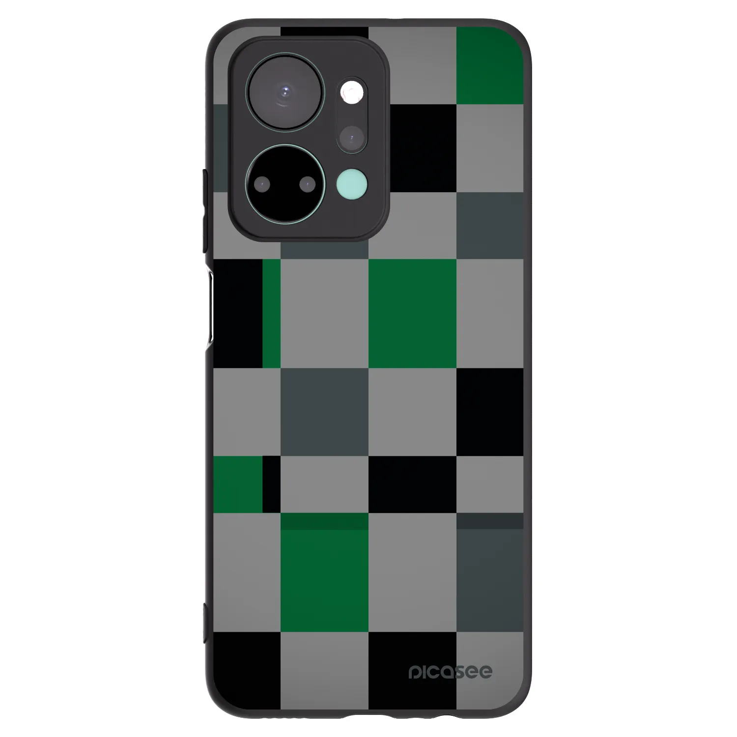 Picasee crna silikonska maskica za Honor X7a - Block Grid
